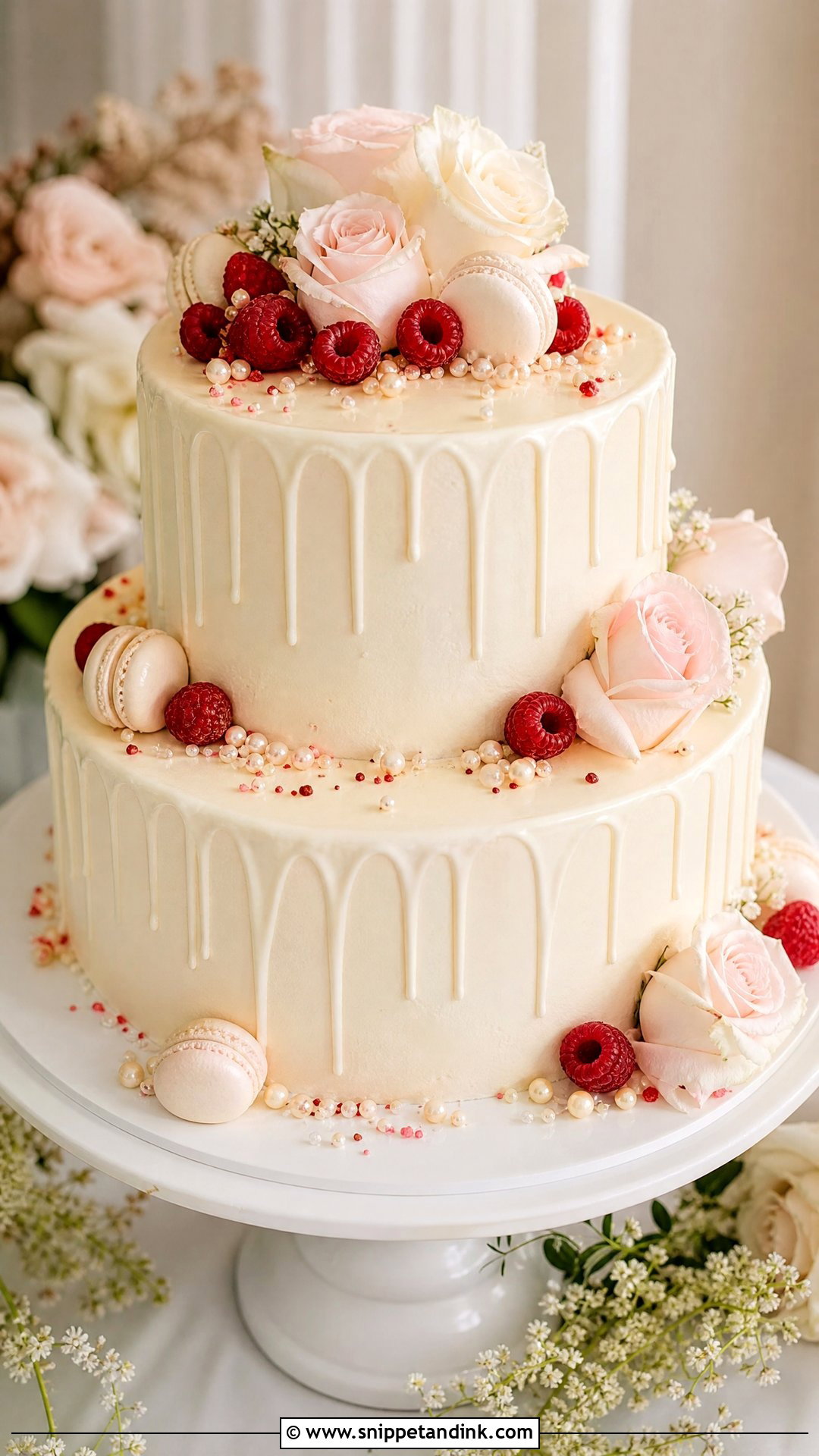 Round Drip Wedding Cake - Snippet and Ink - 30 Circle Cake Ideas for Wedding