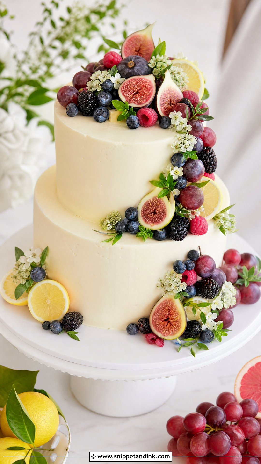Round Fruit Wedding Cake - Snippet and Ink - 30 Circle Cake Ideas for Wedding