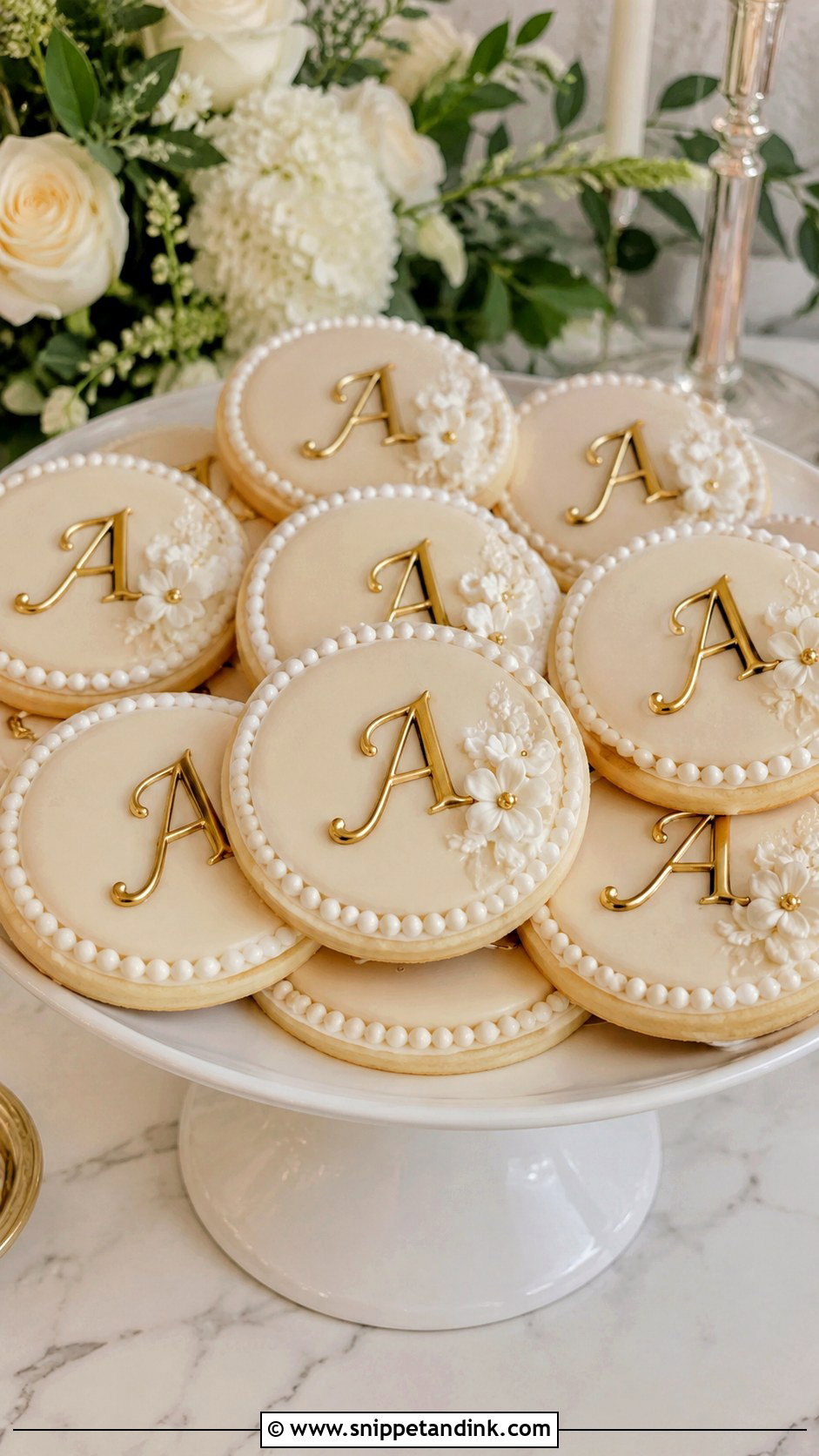 Round Initial Wedding Cookies - Snippet and Ink - 20 Initial Wedding Cookies