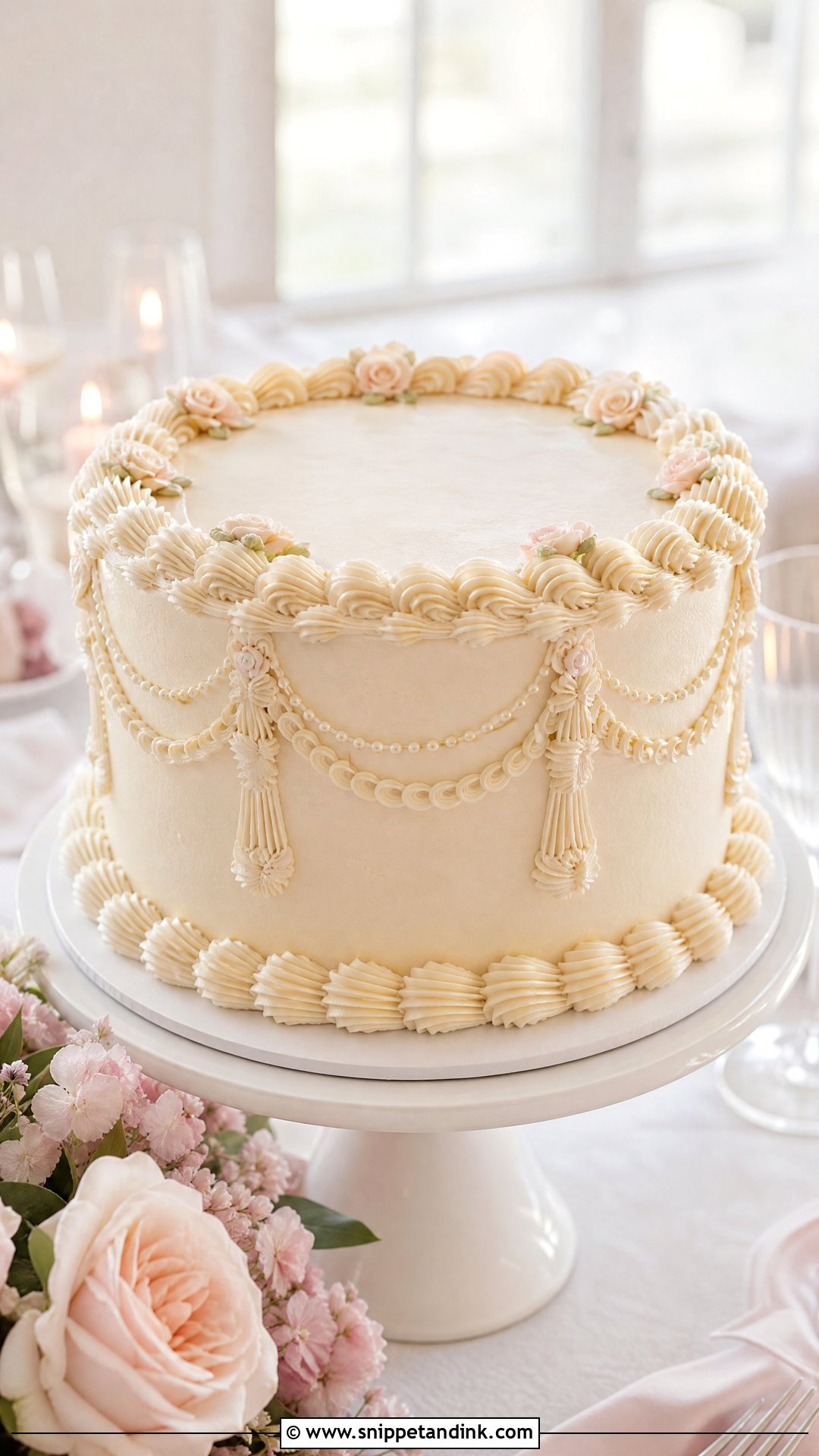Round Lambeth Wedding Cake - Snippet and Ink - 30 Circle Cake Ideas for Wedding