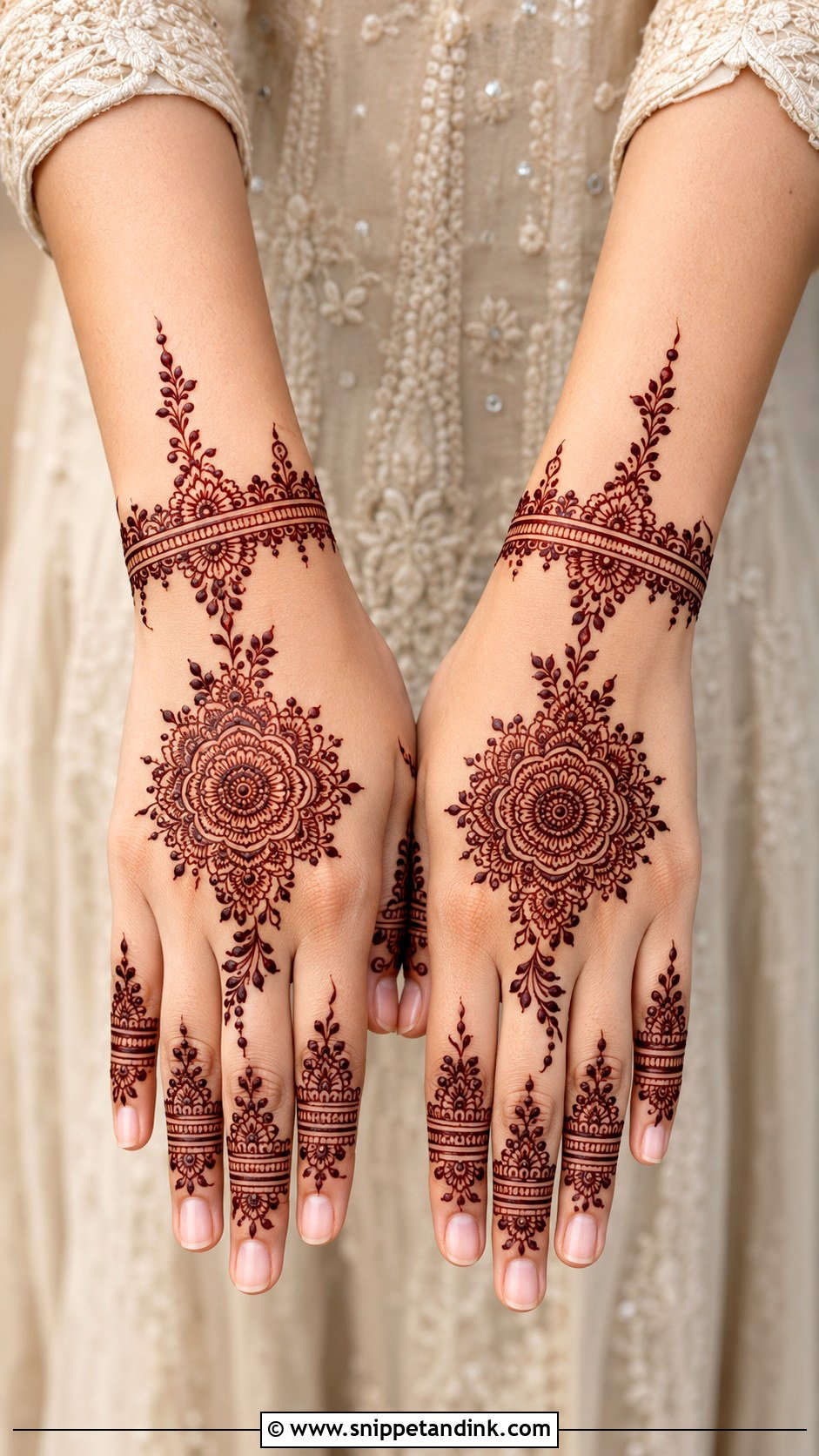 Round Mehndi Design For Engagement - Snippet and Ink - 35 Round Mehndi Design Ideas