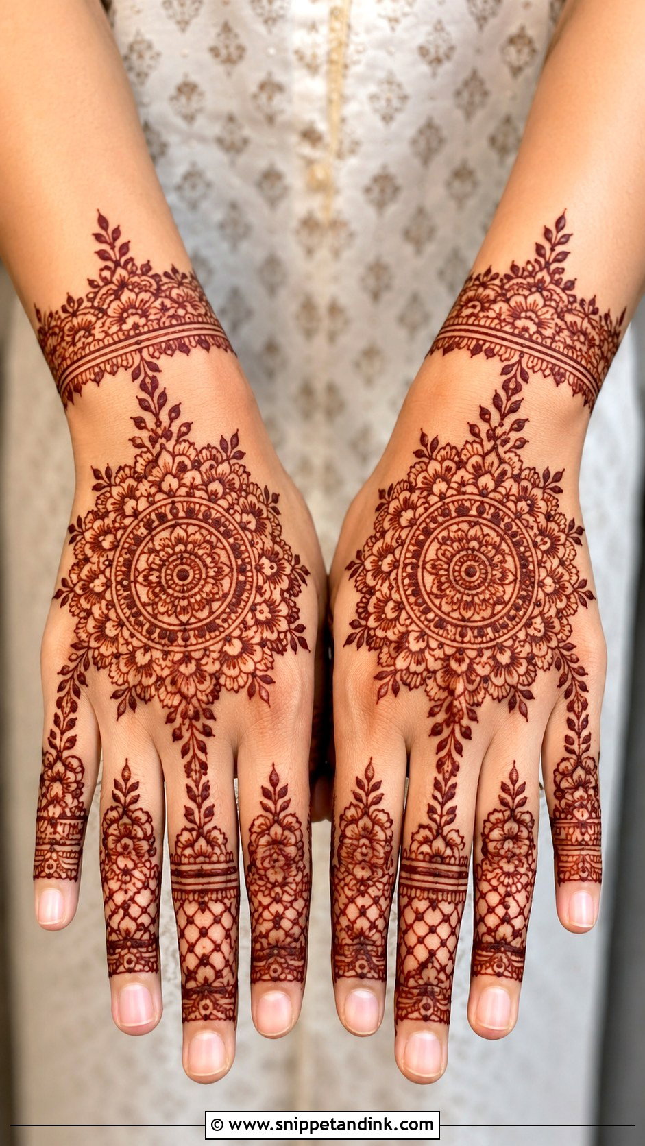 Round Mehndi Design For Full Back Hand - Snippet and Ink - 35 Round Mehndi Design Ideas