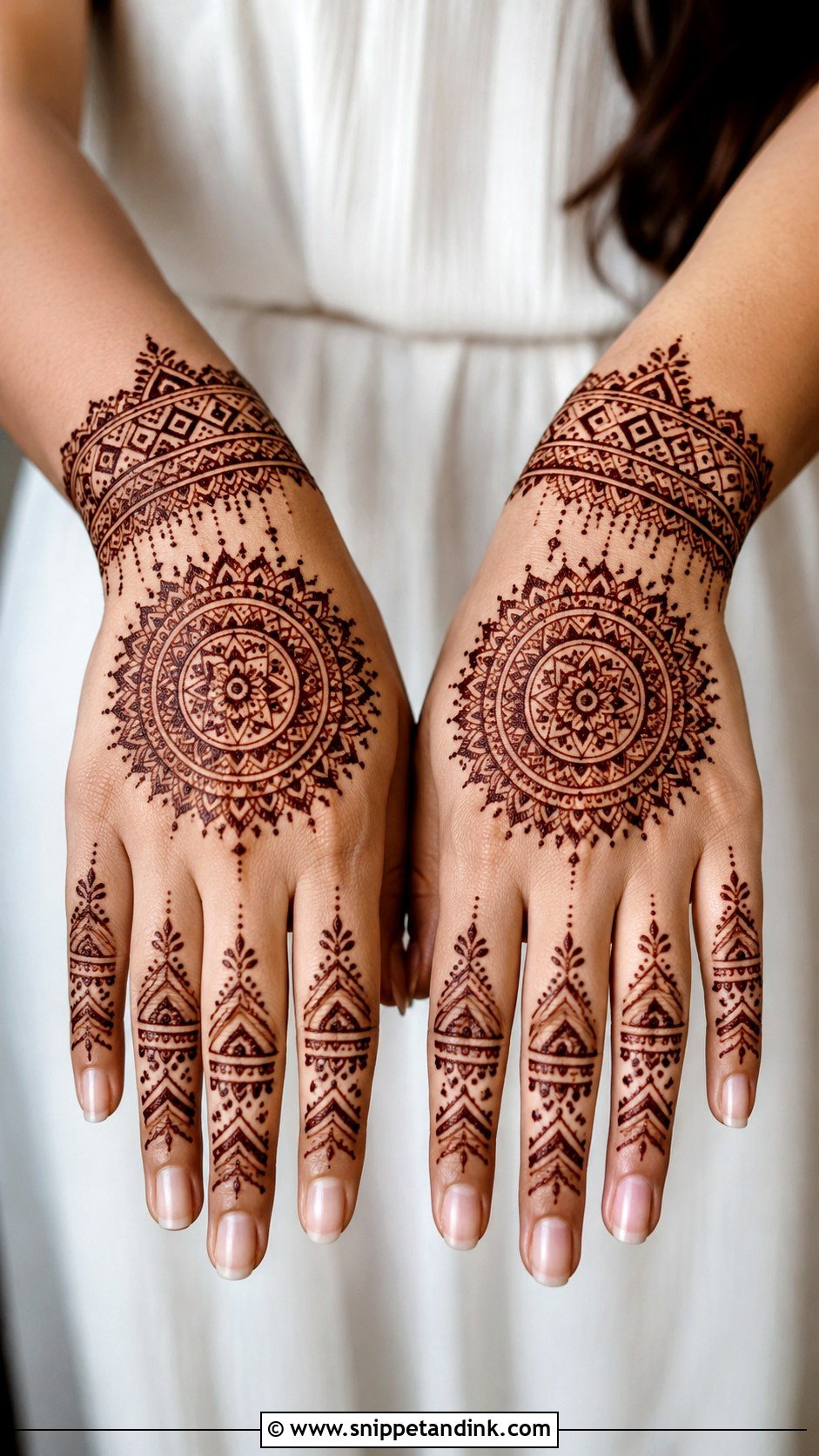 Round Mehndi Design With Geometric Pattern - Snippet and Ink - 35 Round Mehndi Design Ideas