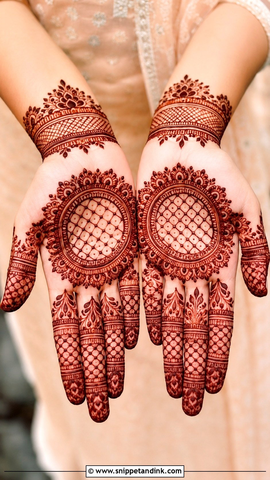 Round Mehndi Design With Jaali Pattern - Snippet and Ink - 35 Round Mehndi Design Ideas