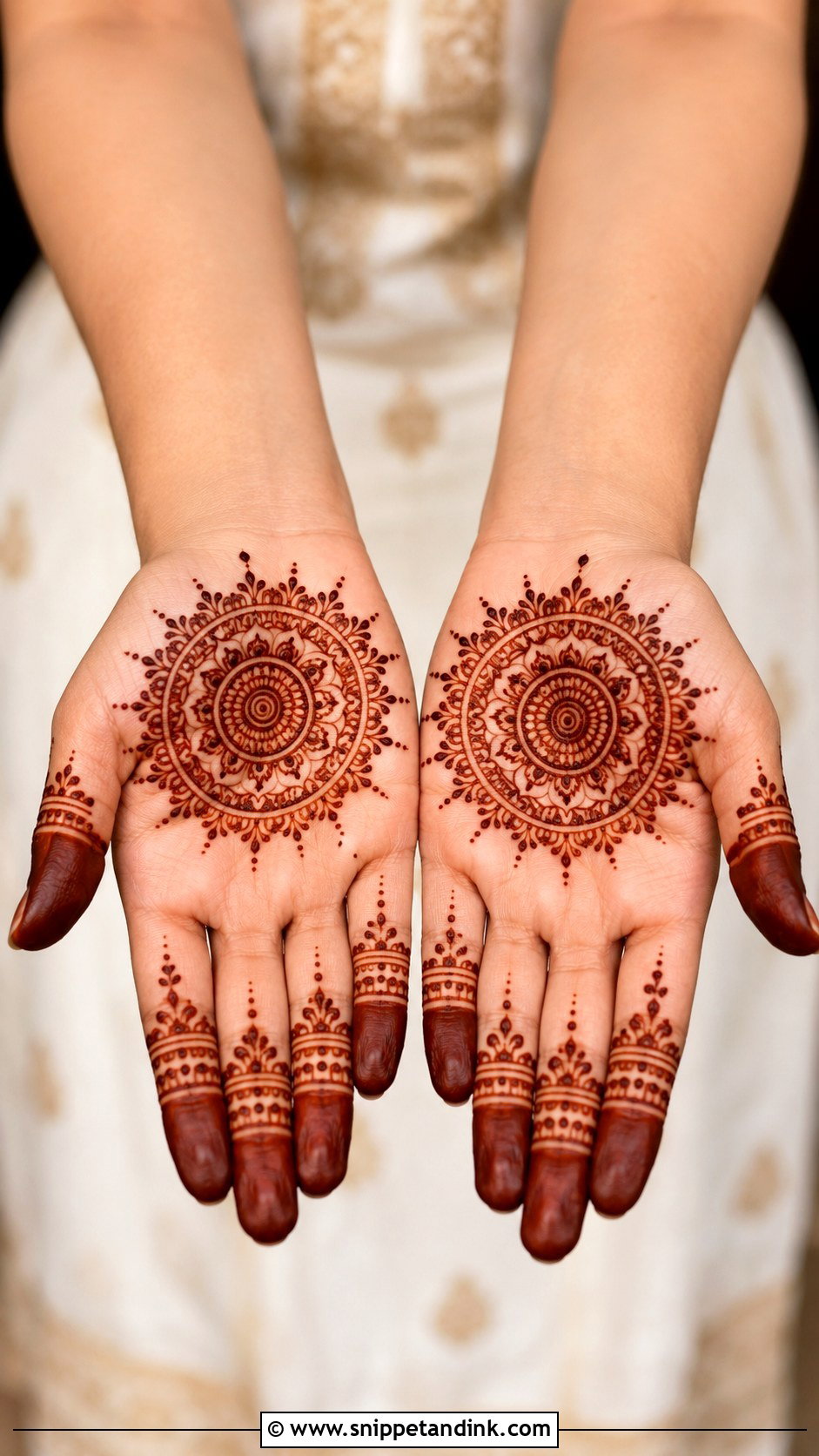Round Palm Mehndi Design - Snippet and Ink - 35 Unique Palm Mehndi Design Ideas
