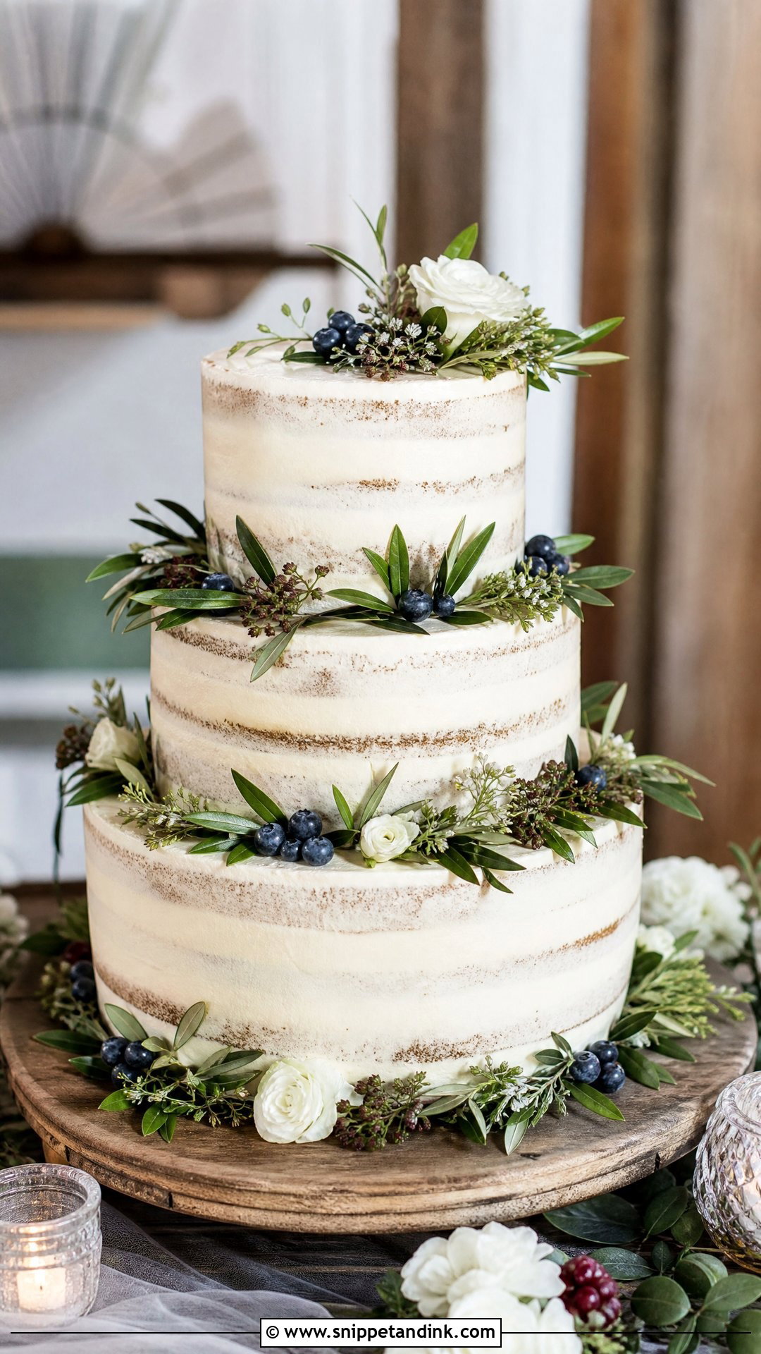 Round Rustic Wedding Cake - Snippet and Ink - 30 Circle Cake Ideas for Wedding