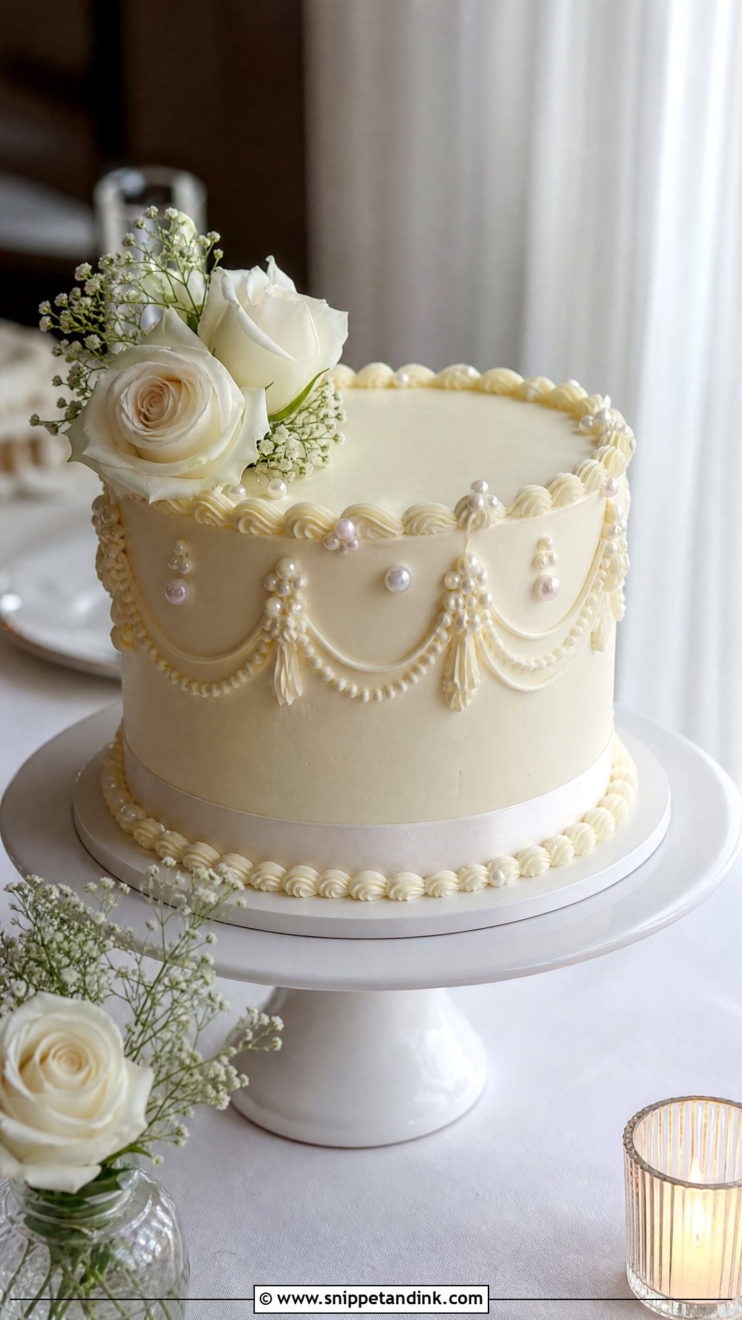 Round Single Tier Wedding Cake - Snippet and Ink - 30 Circle Cake Ideas for Wedding