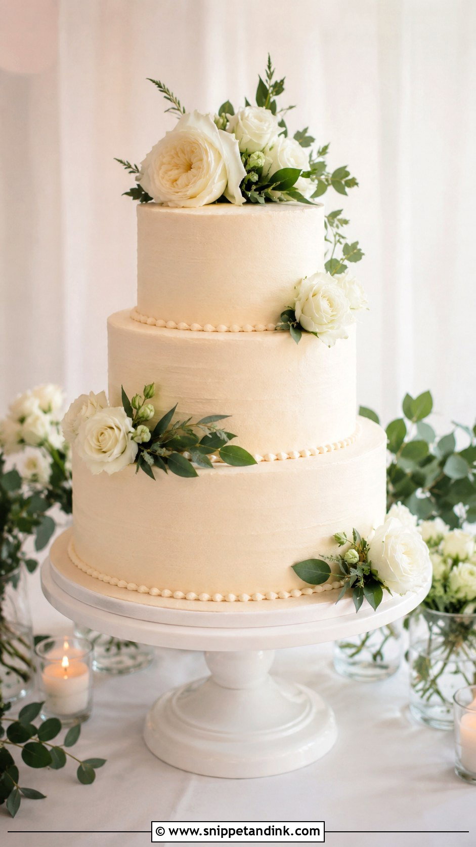 Round Stacked Wedding Cake - Snippet and Ink - 20 Stacking Wedding Cakes Ideas