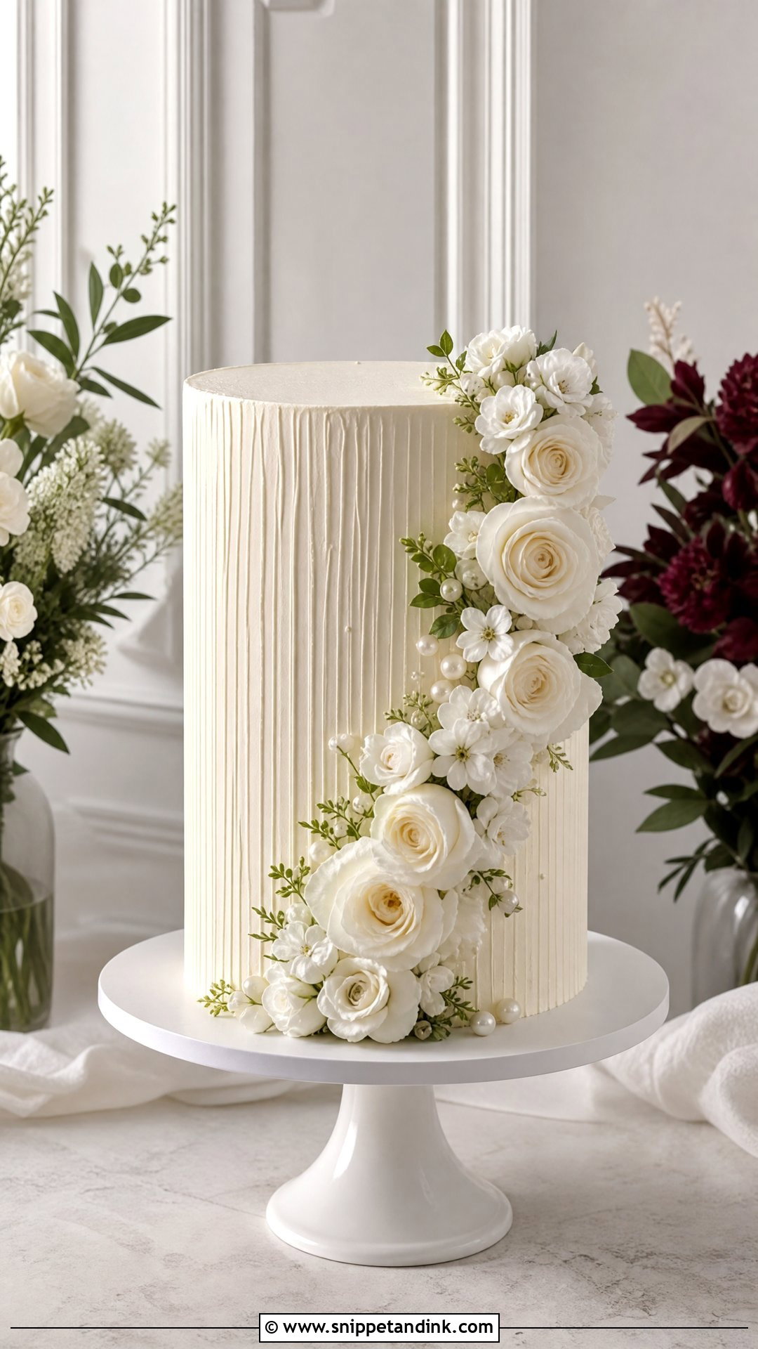 Round Tall Wedding Cake - Snippet and Ink - 30 Circle Cake Ideas for Wedding