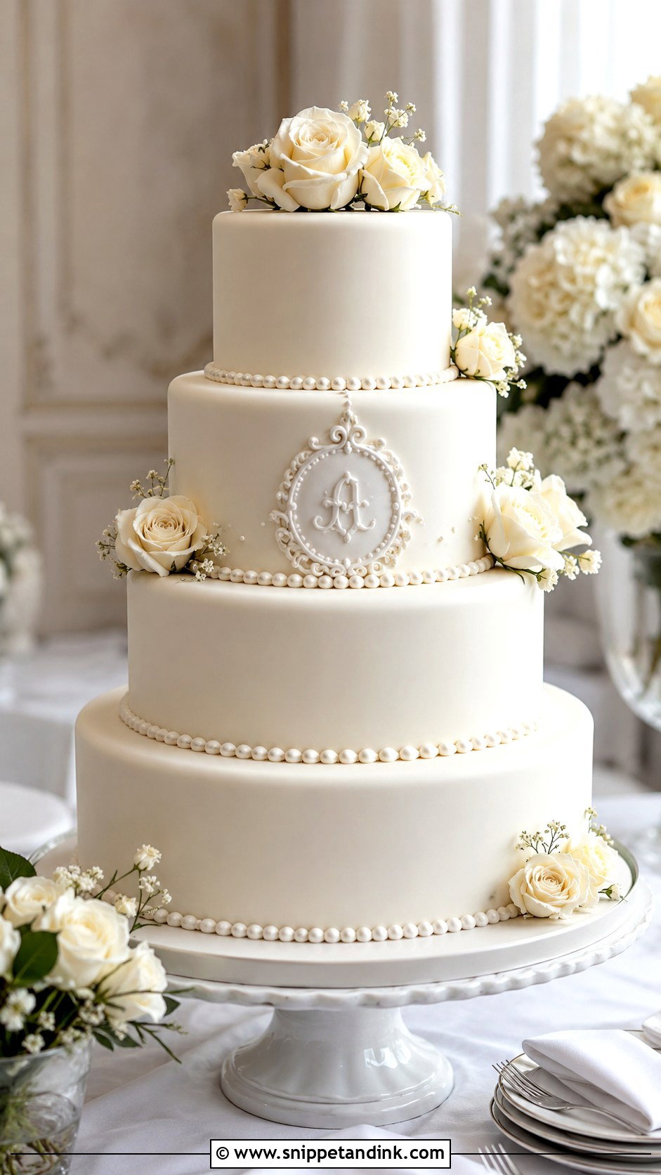 Round Tiered Dummy Wedding Cake - Snippet and Ink - 20 Dummy Cake Designs for Wedding