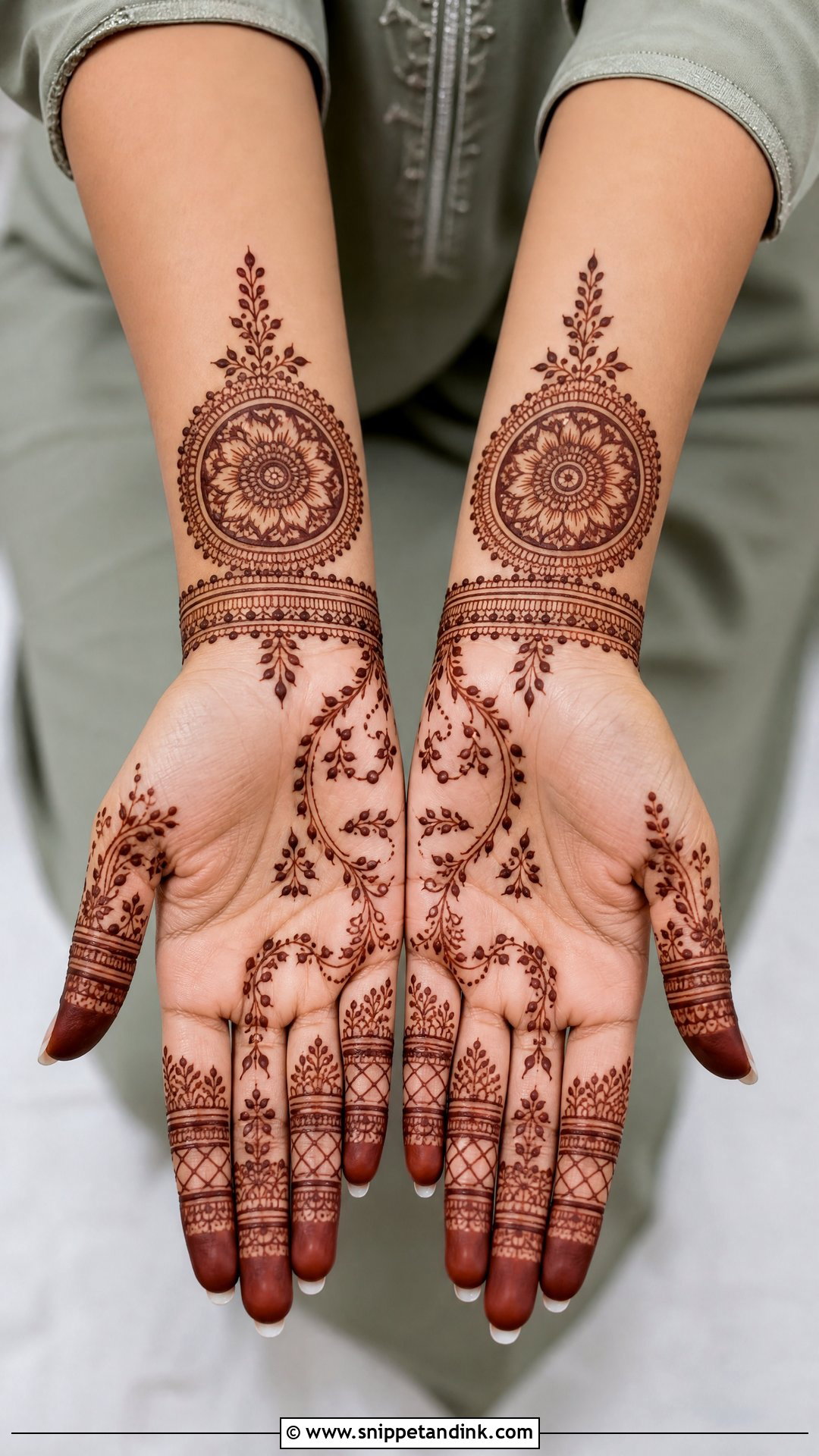 Round Tikki Wrist Mehndi Design - Snippet and Ink - 30 Wrist Mehndi Designs