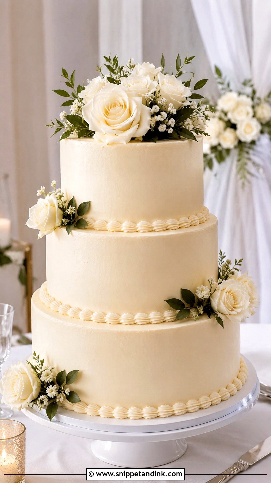 Round Wedding Cake - Snippet and Ink - 20 Classical Wedding Cake Ideas