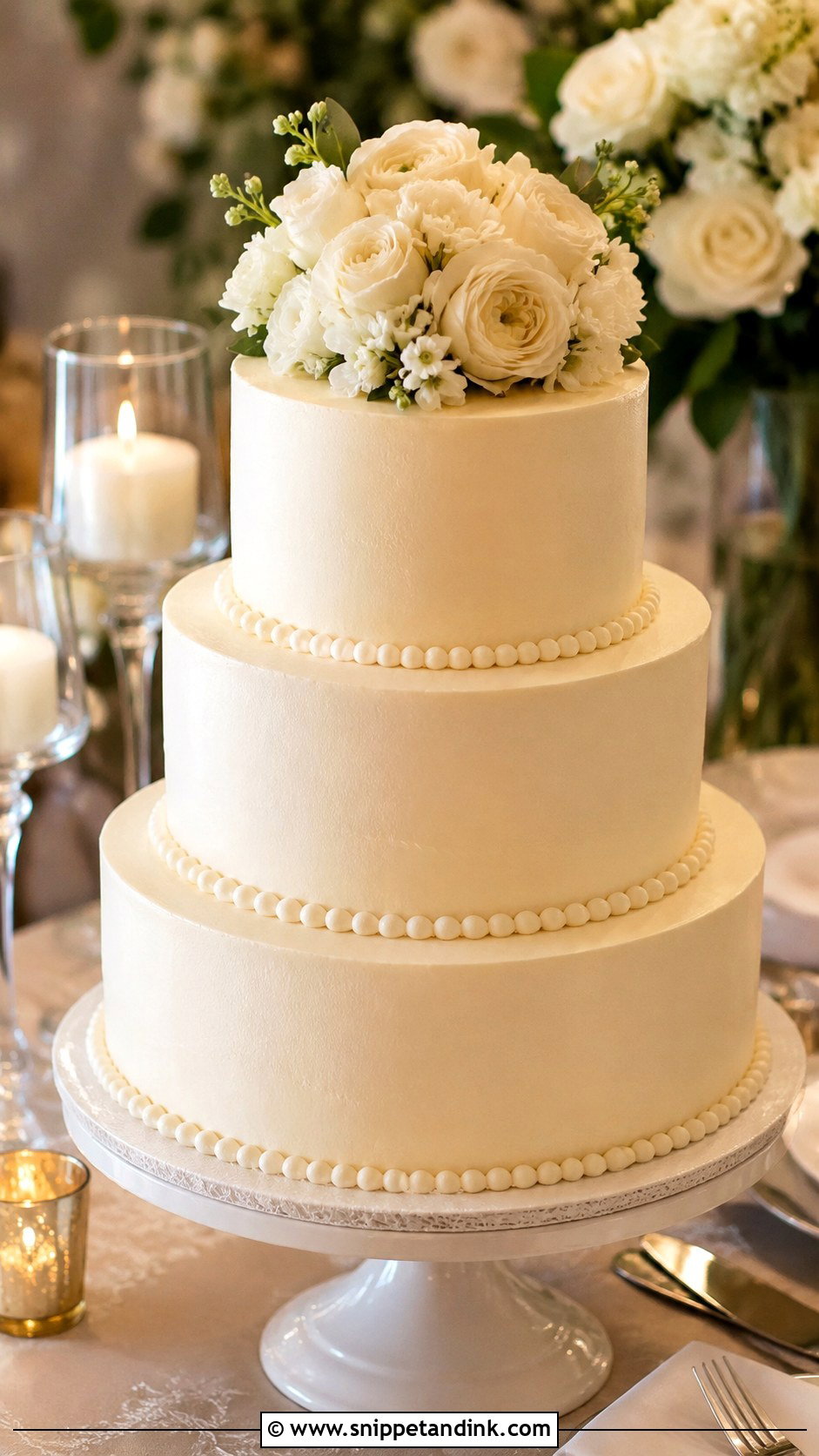 Round Wedding Cake - Snippet and Ink - 25 Simple But Elegant Wedding Cakes