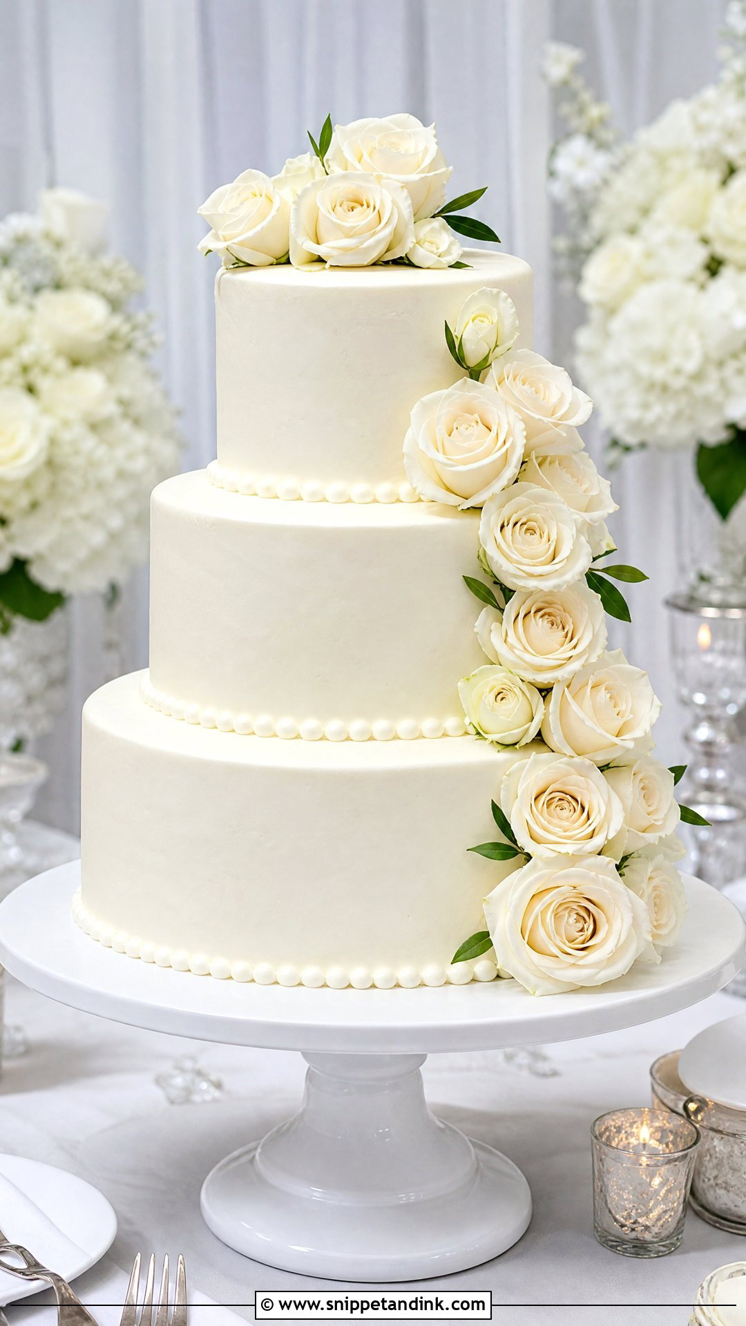 Round Wedding Cake - Snippet and Ink - 25 Traditional Wedding Cake Ideas