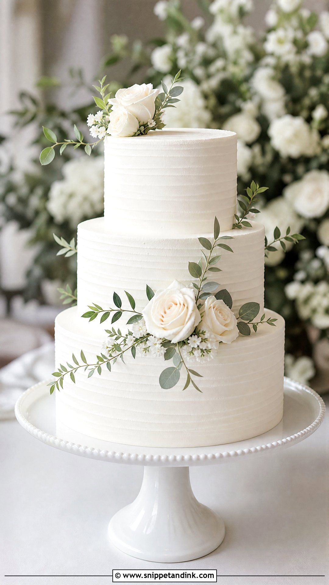 Round Wedding Cake - Snippet and Ink - 30 Simple Wedding Cake Ideas
