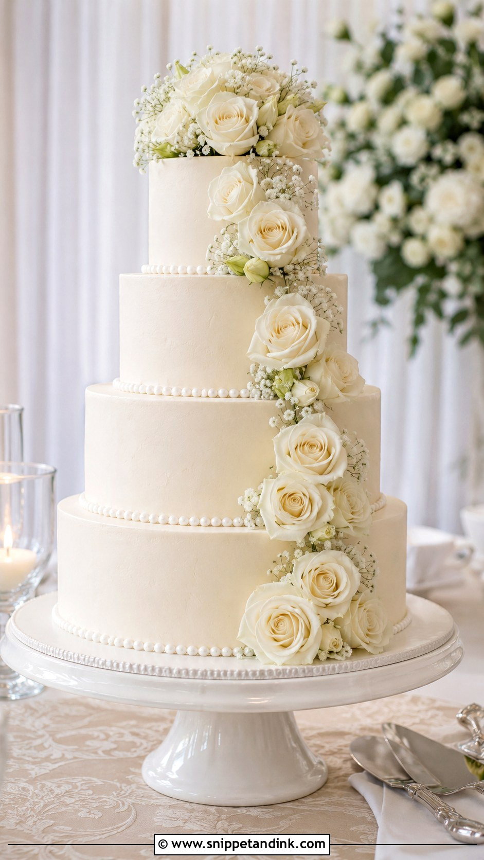 Round Wedding Cake - Snippet and Ink - 20 Elegant Wedding Cake Designs