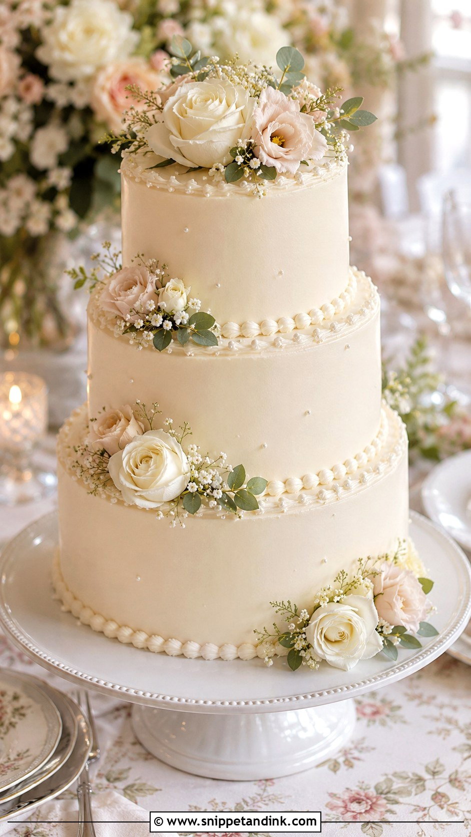 Round Wedding Cake - Snippet and Ink - 20 Wedding Cake Designs