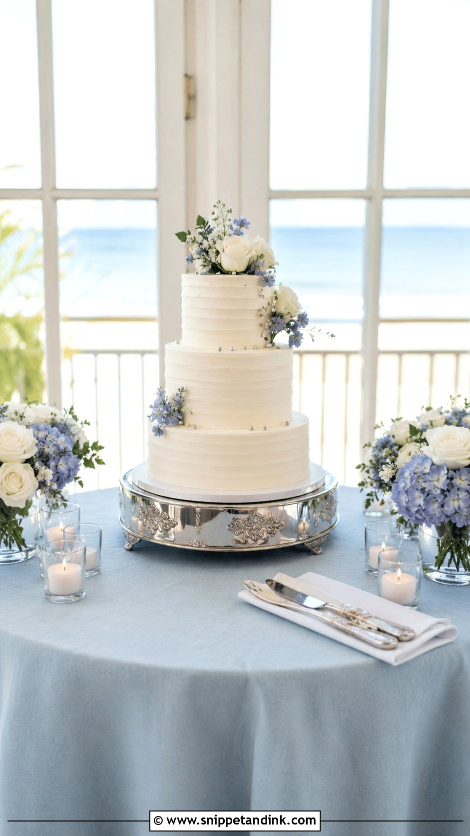 Round Wedding Cake Table With Backdrop - Snippet and Ink - 20 Round Wedding Cake Table Ideas