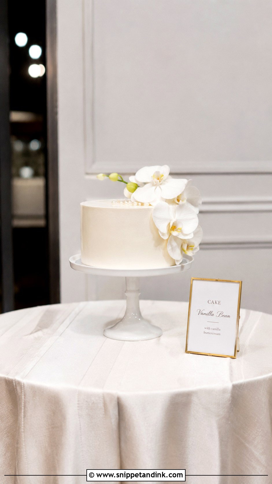 Round Wedding Cake Table With Minimal Decor - Snippet and Ink - 20 Round Wedding Cake Table Ideas