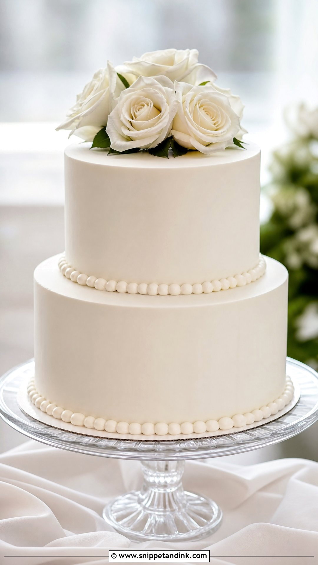 Round Wedding Cake With Smooth Buttercream - Snippet and Ink - 20 Simple Wedding Cake Ideas