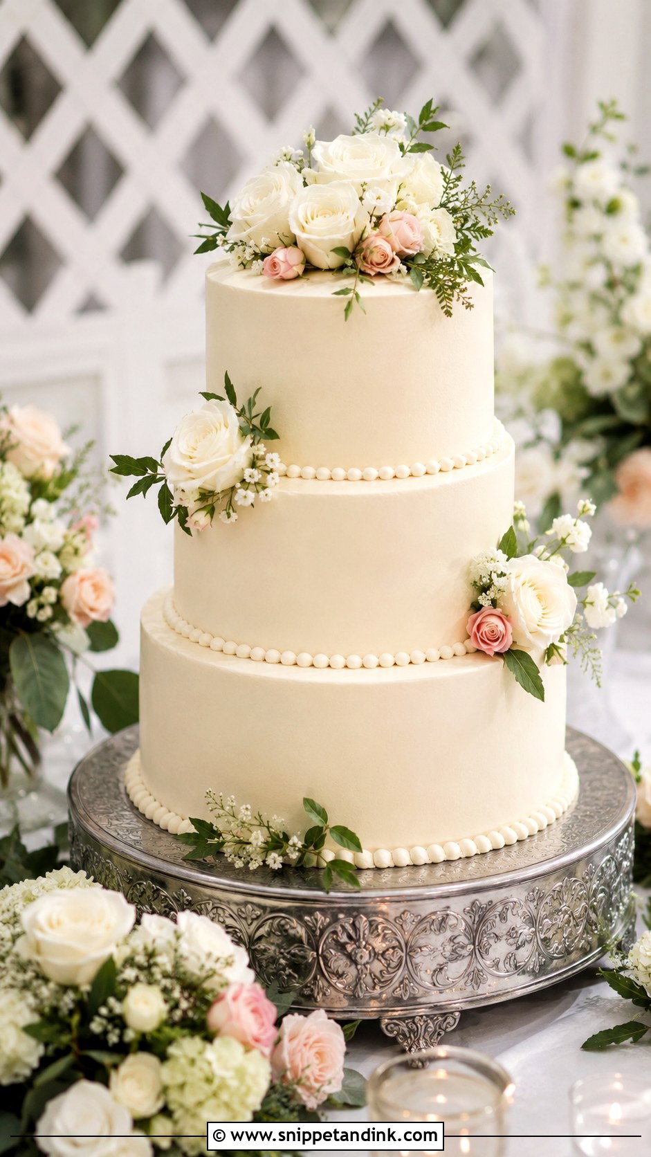 Round Wedding Cake - Snippet and Ink - 20 Classic Wedding Cake Ideas