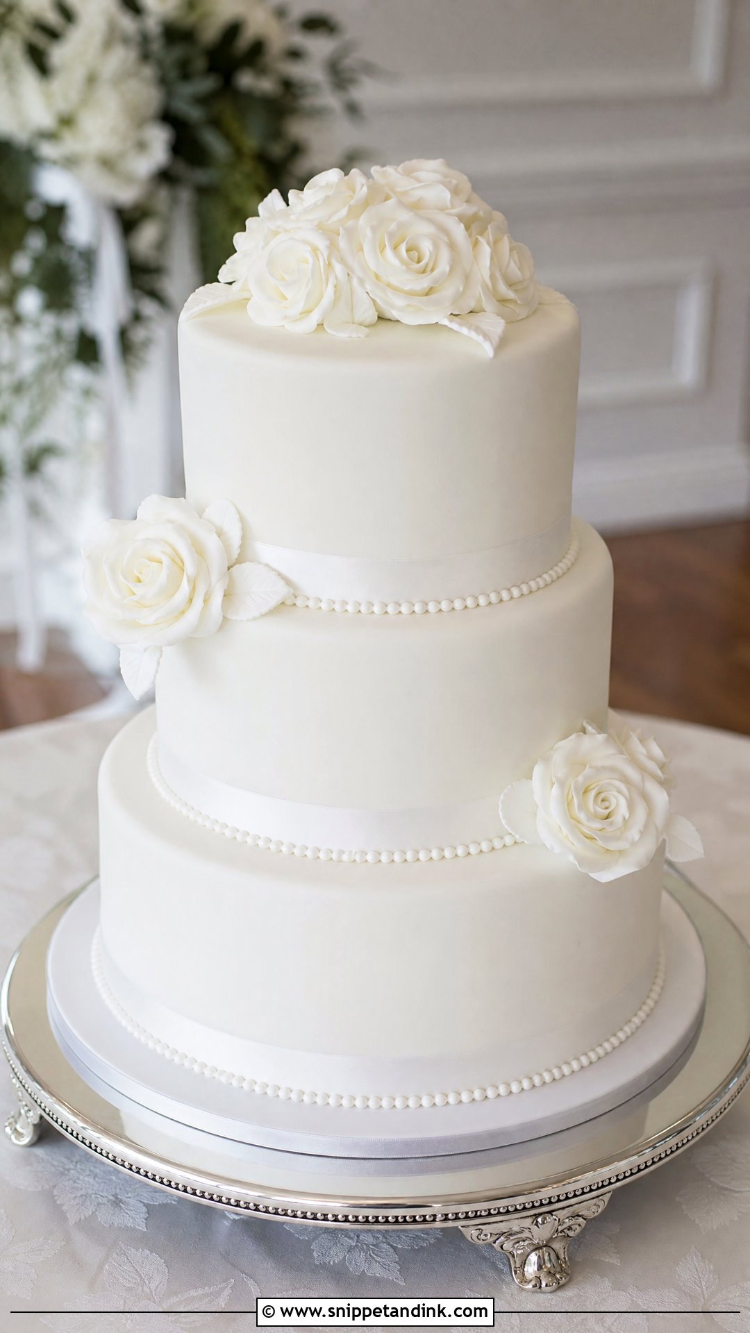 Round White Wedding Cake - Snippet and Ink - 30 Circle Cake Ideas for Wedding