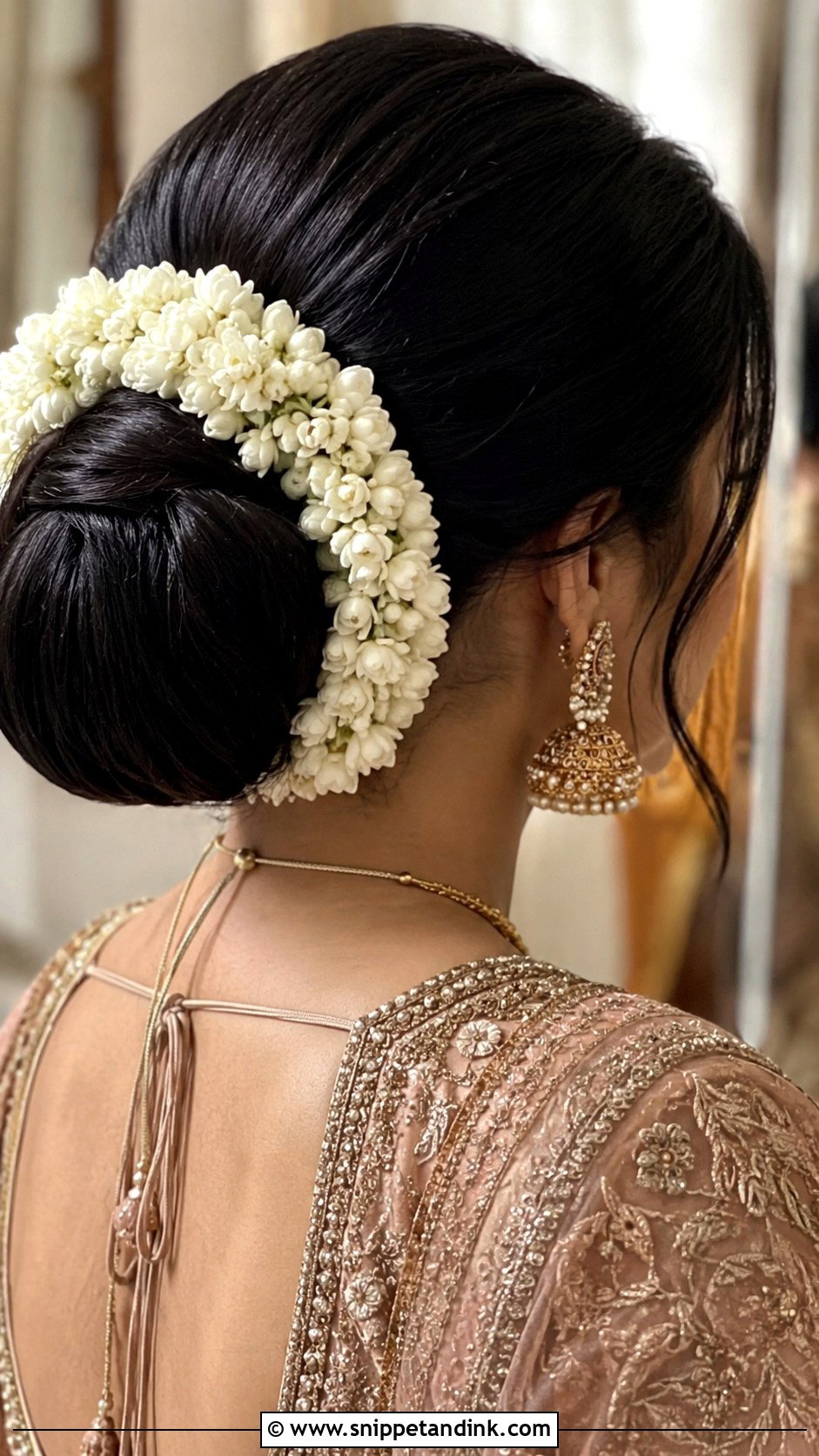 Rounded Bun With Donut Base - Snippet and Ink - 25 Easy Simple Medium Length Hair Hairstyles for Indian Weddings