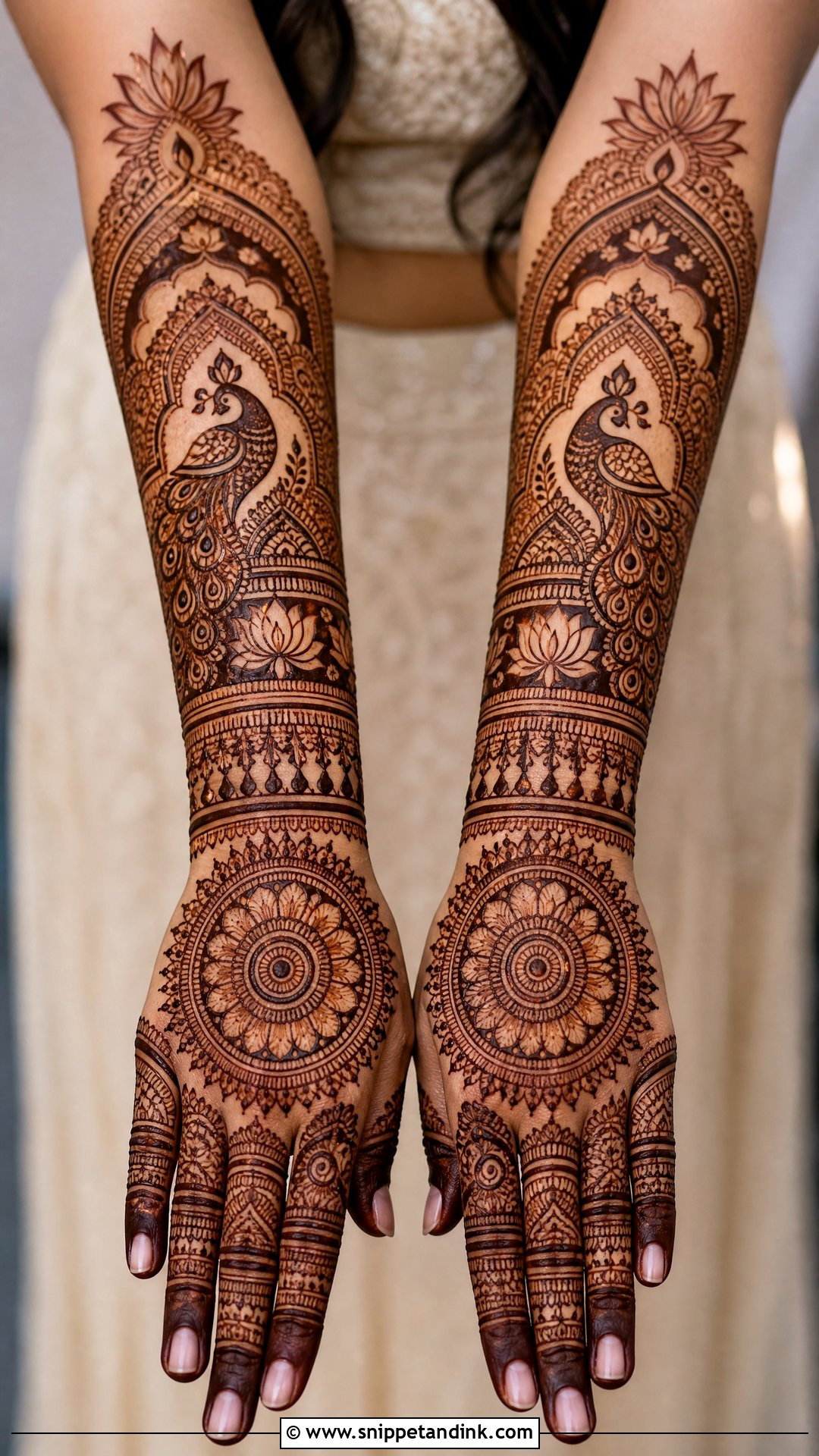 Royal Back Bridal Mehndi Design - Snippet and Ink - 25 Back Bridal Mehndi Designs