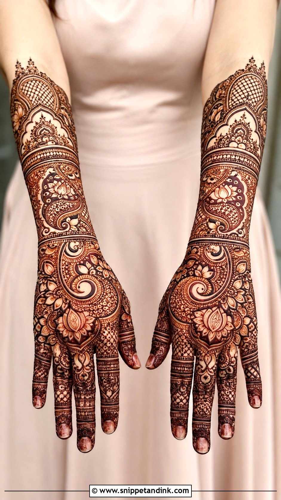 Royal Back Hand Engagement Mehndi Design - Snippet and Ink - 30 Back Engagement Mehndi Designs