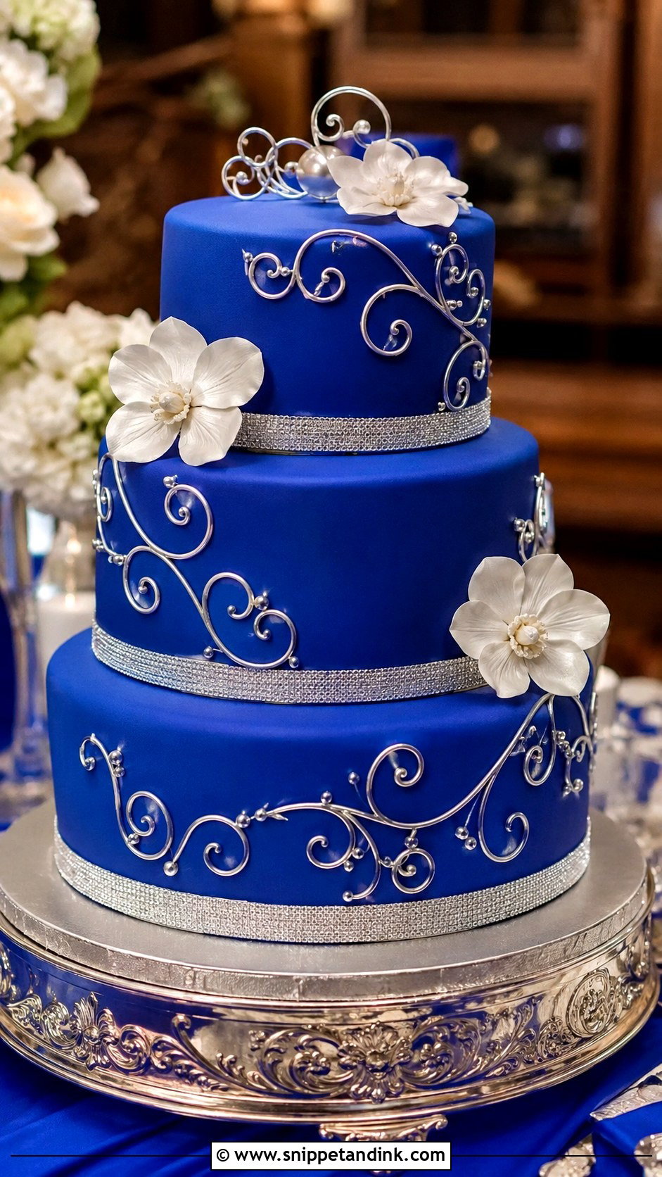 Royal Blue And Silver Wedding Cake - Snippet and Ink - 20 Silver and Blue Cake Ideas for Wedding