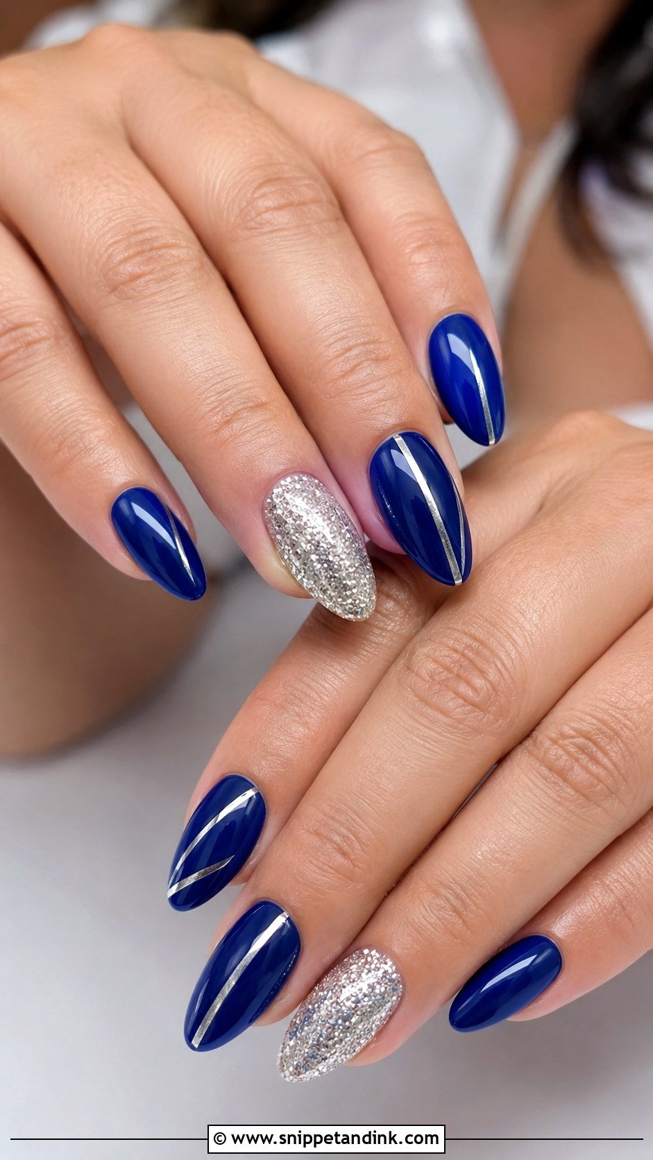 Royal Blue And Silver Wedding Nails - Snippet and Ink - 20 Royal Blue Wedding Nails
