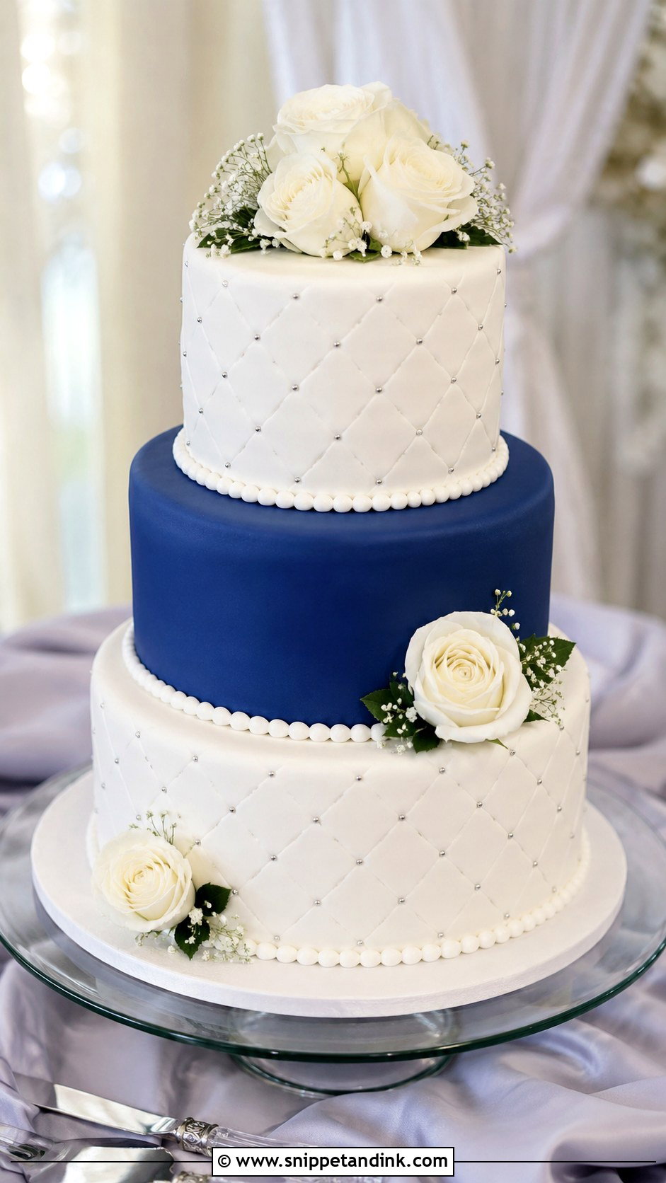 Royal Blue And White Wedding Cake - Snippet and Ink - 20 Royal Blue Cake Ideas for Wedding