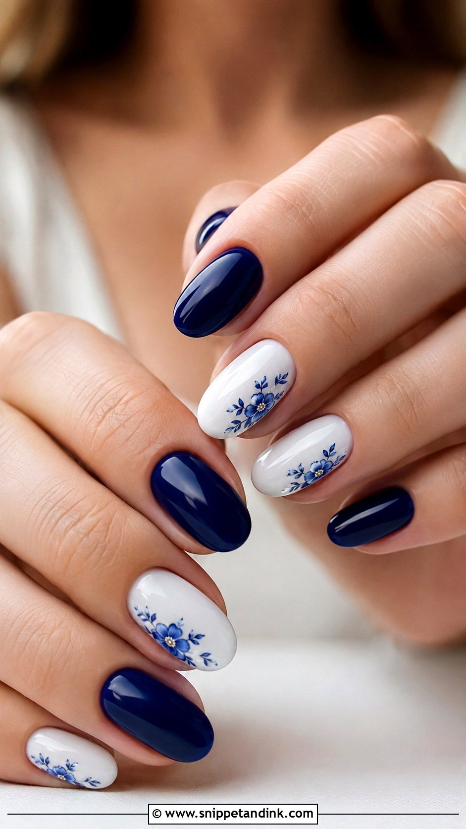 Royal Blue And White Wedding Nails - Snippet and Ink - 20 Royal Blue Wedding Nails