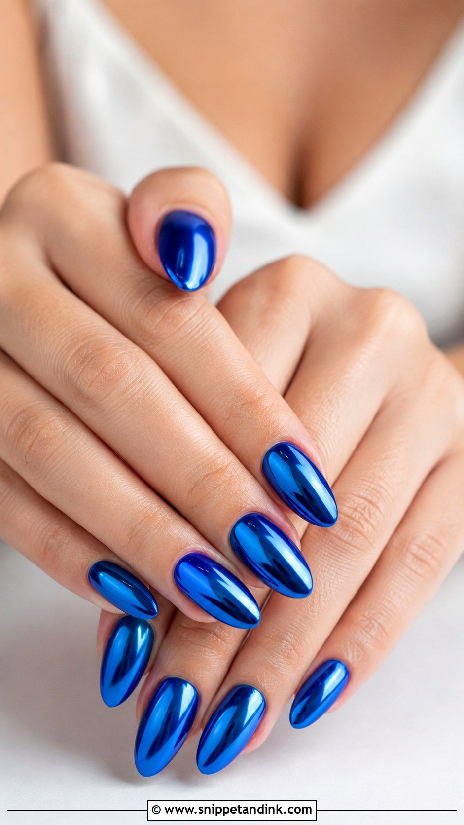 Royal Blue Chrome Wedding Nails - Snippet and Ink - 20 Royal Blue Wedding Nails
