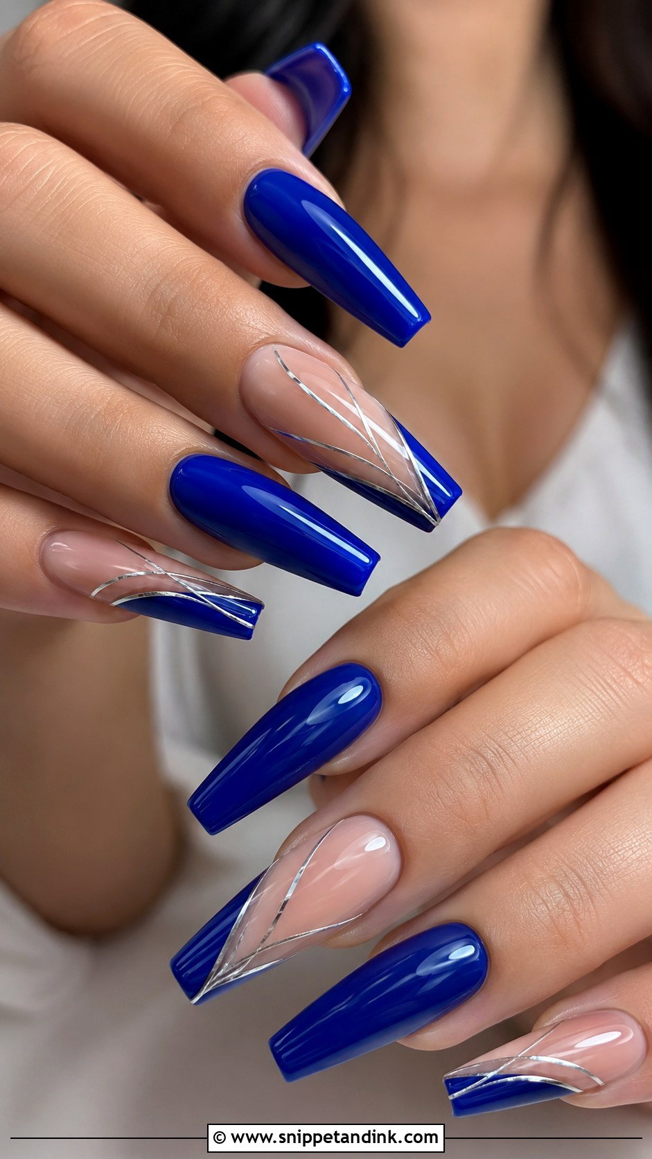 Royal Blue Coffin Wedding Nails - Snippet and Ink - 20 Royal Blue Wedding Nails