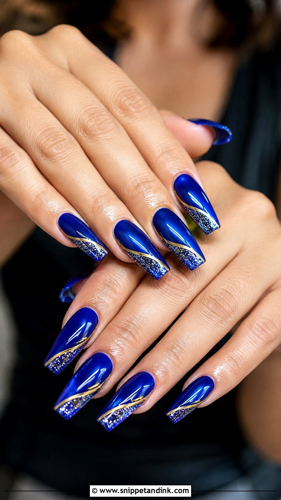 Royal Blue Desi Wedding Nails - Snippet and Ink - 30 Desi Wedding Nails