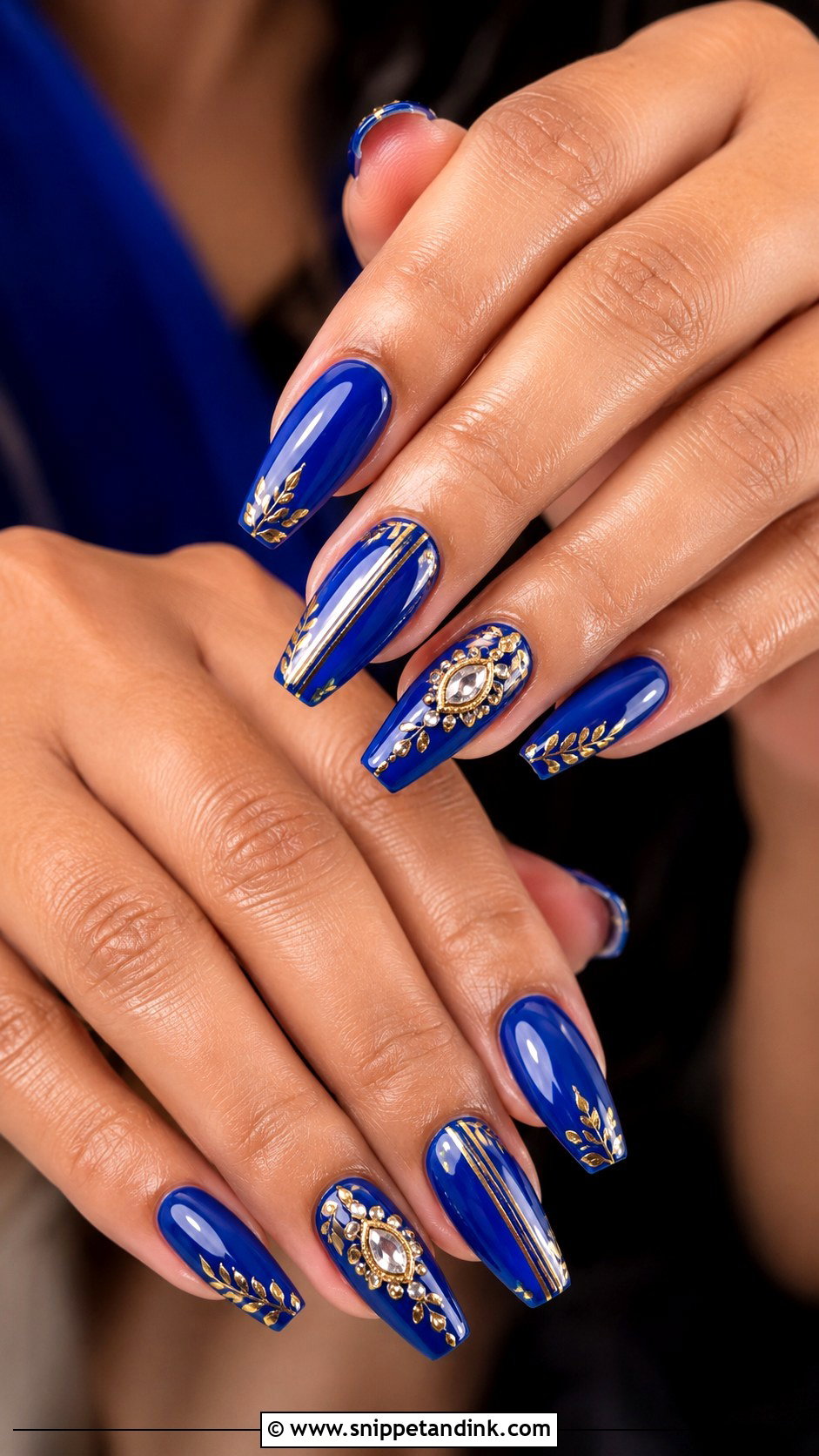 Royal Blue Indian Wedding Guest Nails - Snippet and Ink - 20 Indian Wedding Guest Nails