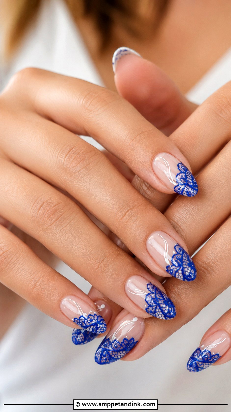 Royal Blue Lace Wedding Nails - Snippet and Ink - 20 Royal Blue Wedding Nails