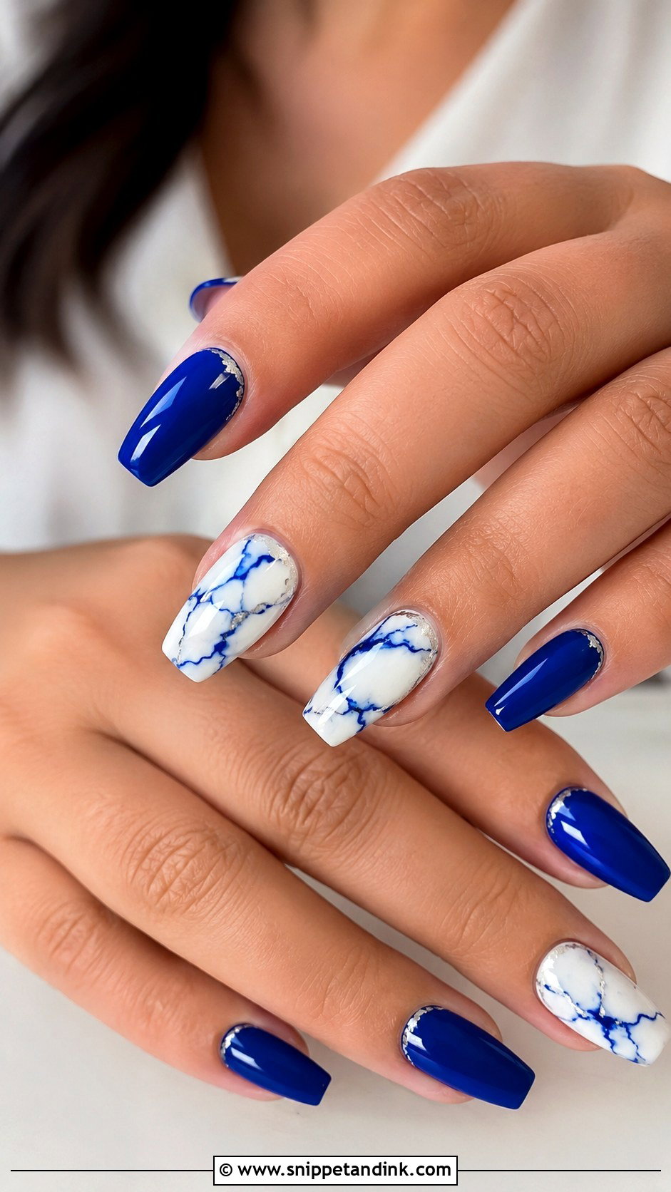 Royal Blue Marble Wedding Nails - Snippet and Ink - 20 Royal Blue Wedding Nails