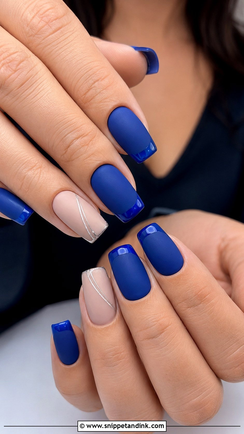 Royal Blue Matte Wedding Nails - Snippet and Ink - 20 Royal Blue Wedding Nails