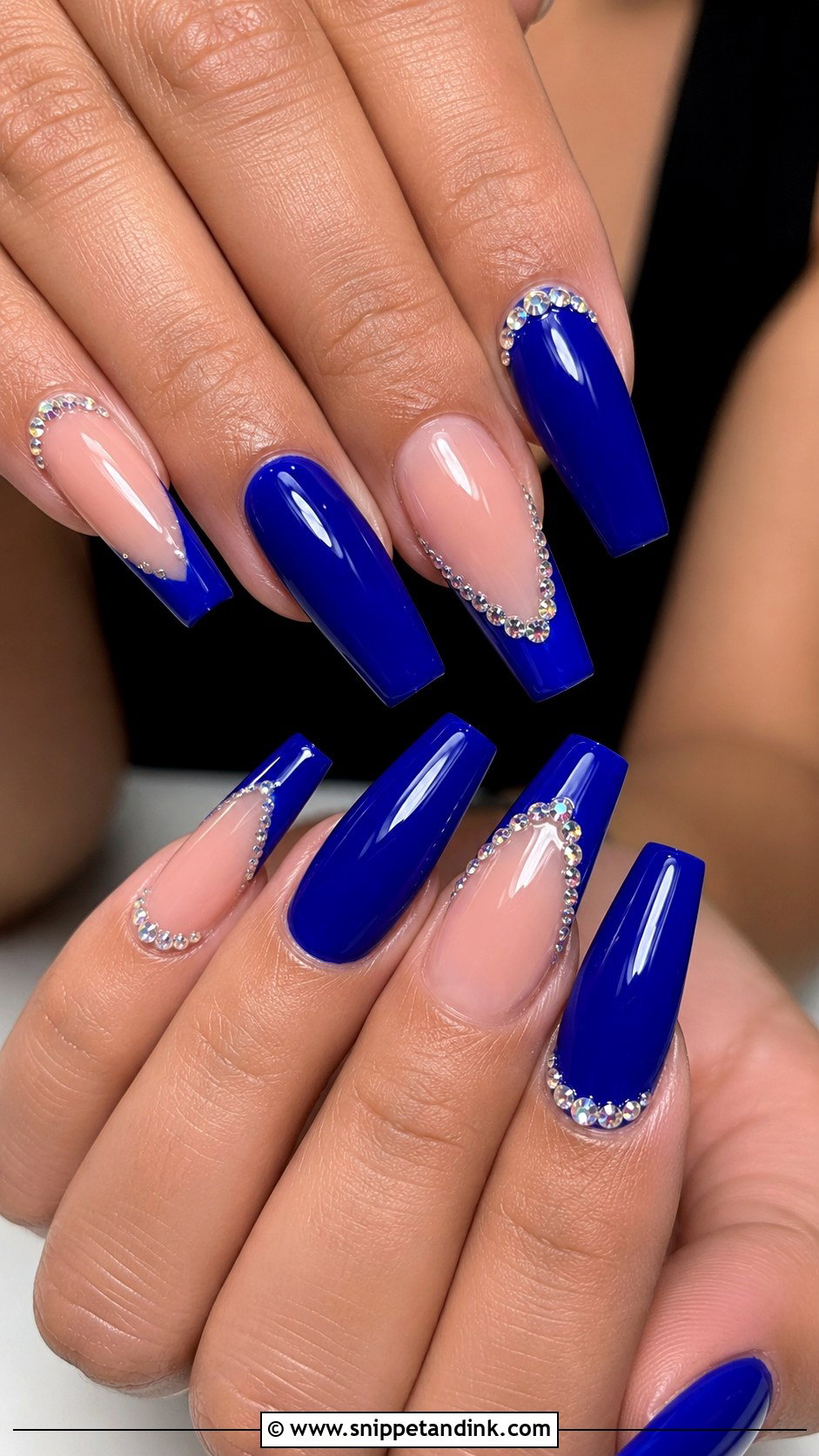 Royal Blue Rhinestone Wedding Nails - Snippet and Ink - 20 Royal Blue Wedding Nails