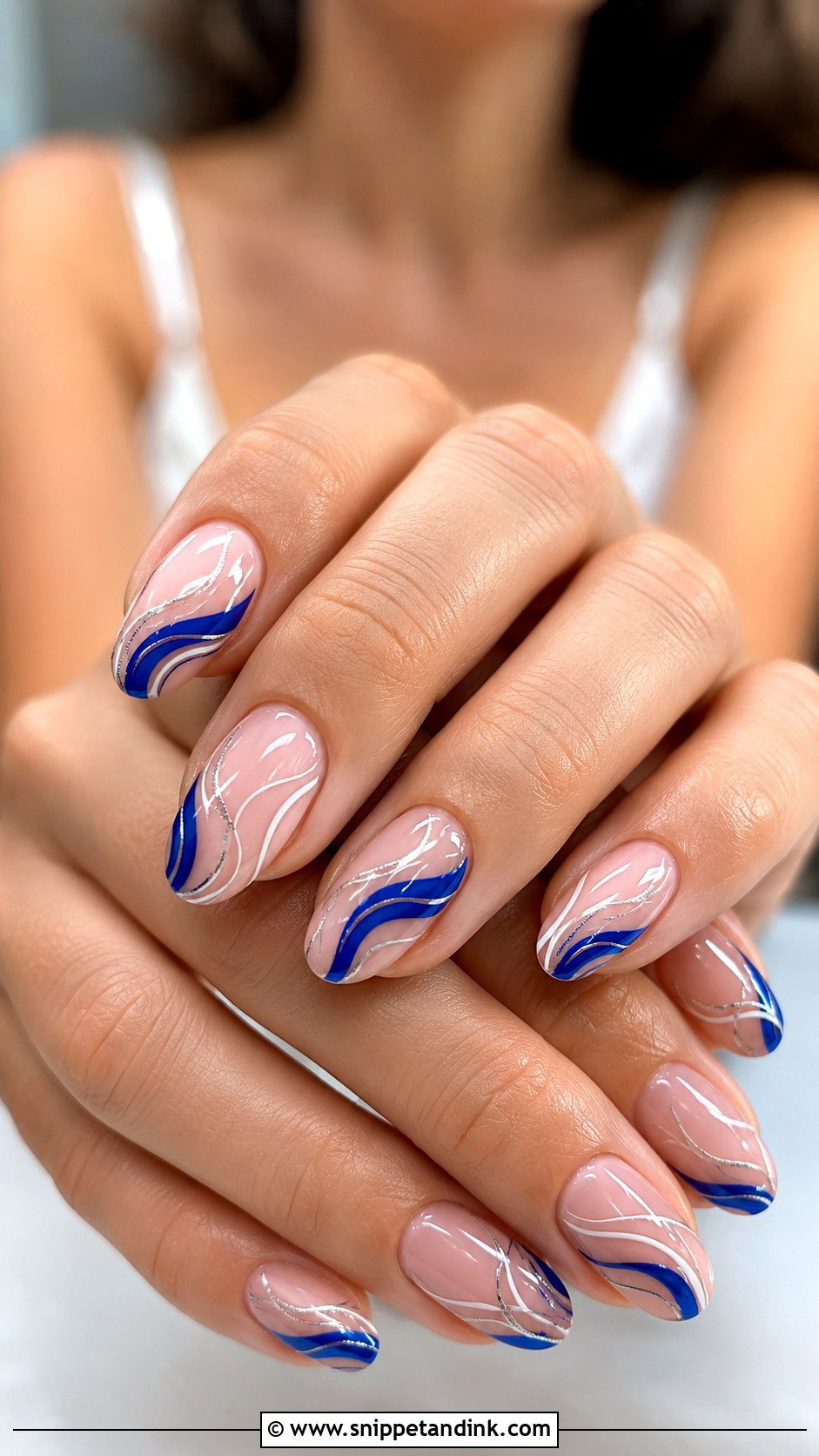 Royal Blue Swirl Wedding Nails - Snippet and Ink - 20 Royal Blue Wedding Nails