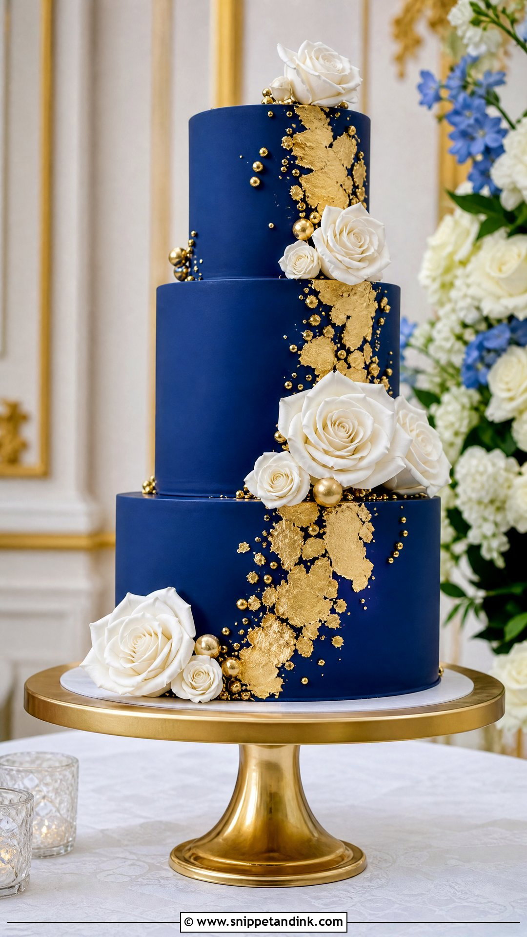 Royal Blue Wedding Cake - Snippet and Ink - 30 Blue Cake Aesthetic Ideas for Wedding