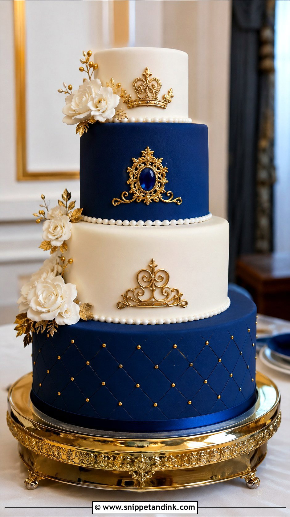 Royal Blue Wedding Cake - Snippet and Ink - 20 Elegant Royal Wedding Cakes