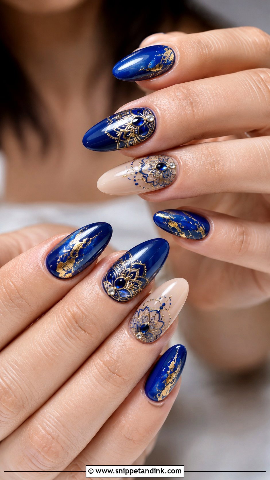 Royal Blue Wedding Nails - Snippet and Ink - 20 Nail Art for Indian Wedding Ideas