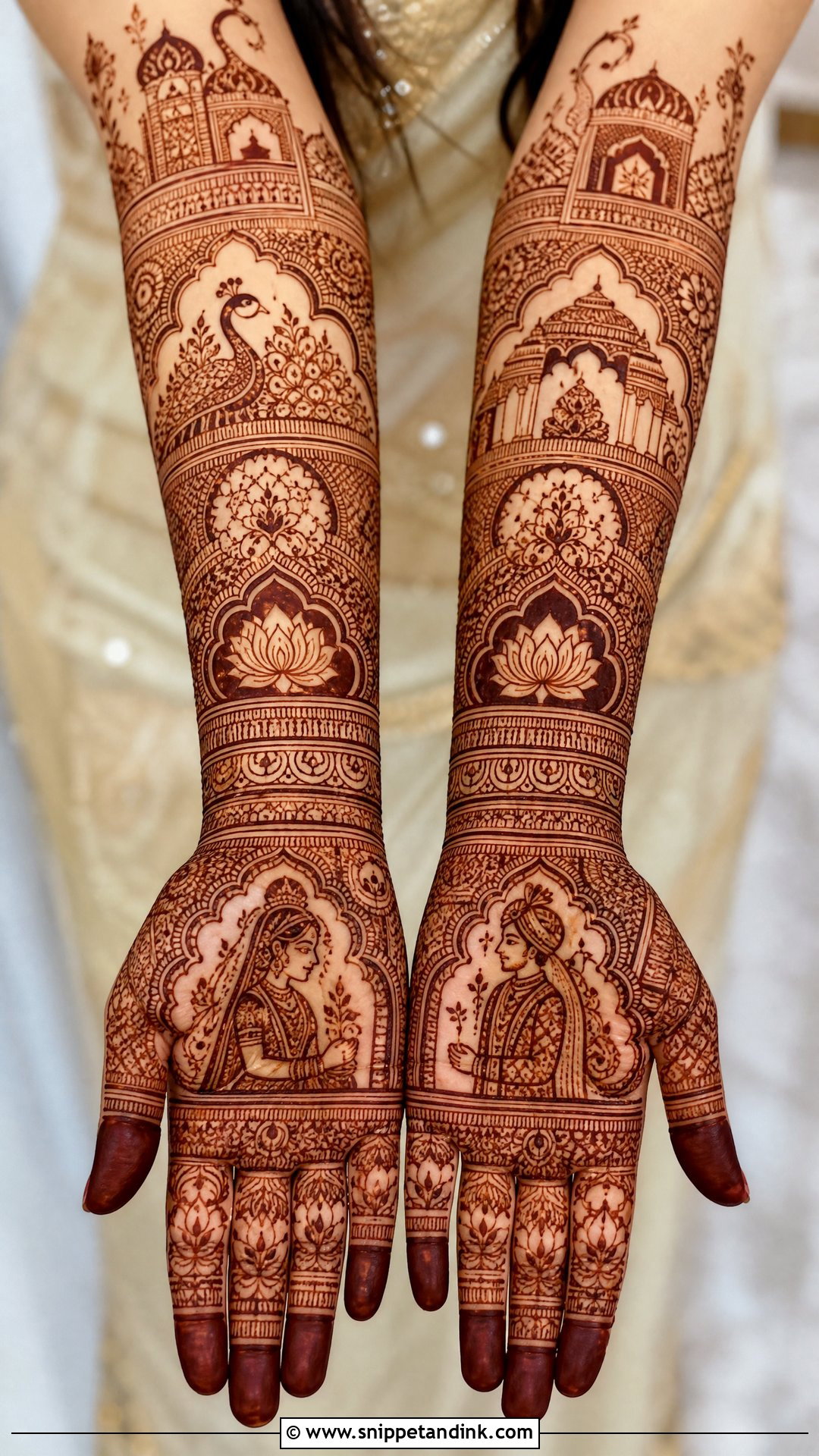 Royal Bridal Front Hand Mehndi Design - Snippet and Ink - 25 Bridal Front Hand Mehndi Designs
