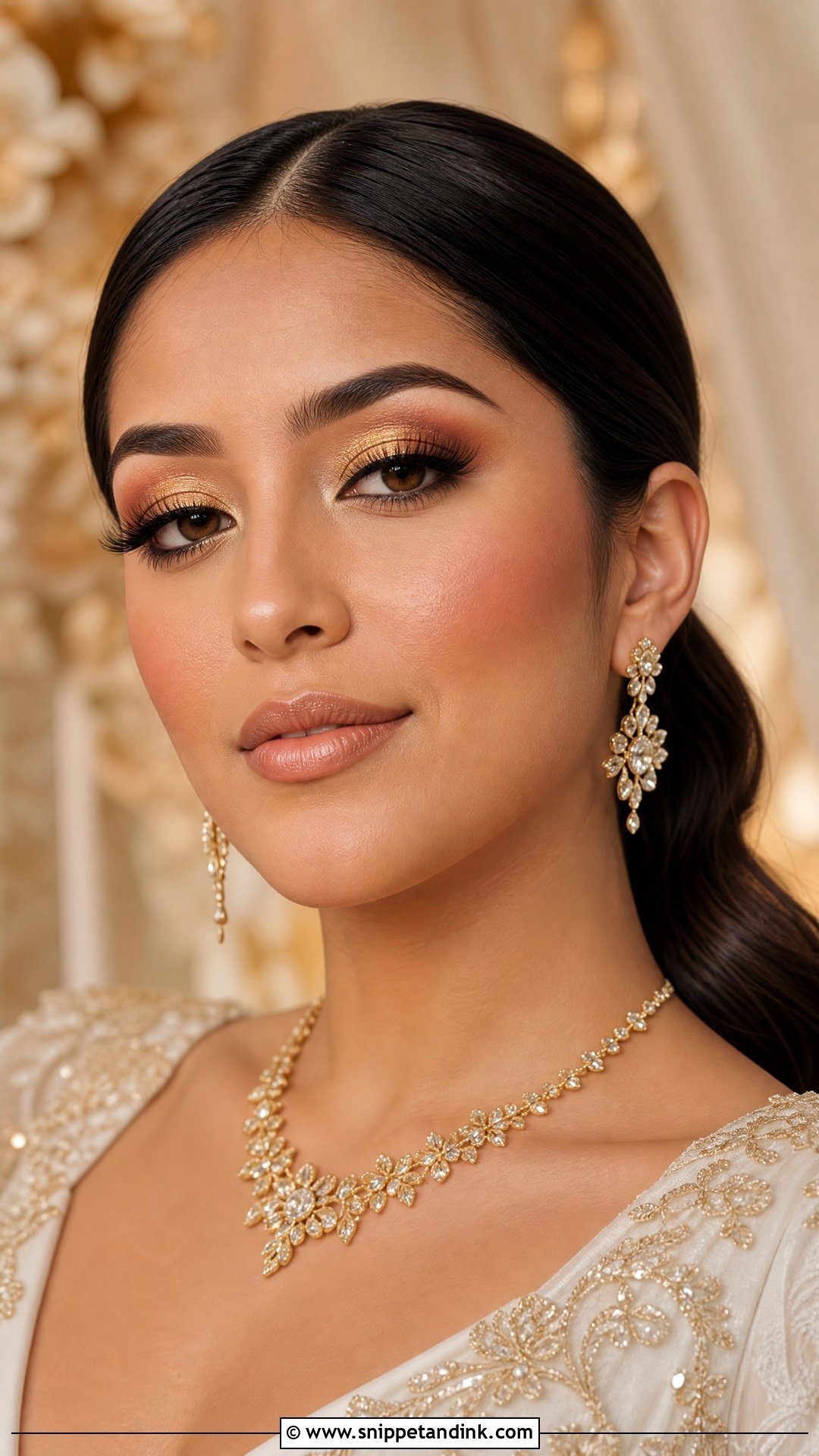 Royal Bridal Makeup With Gold Eyeshadow - Snippet and Ink - 20 Royal Bridal Makeup Ideas