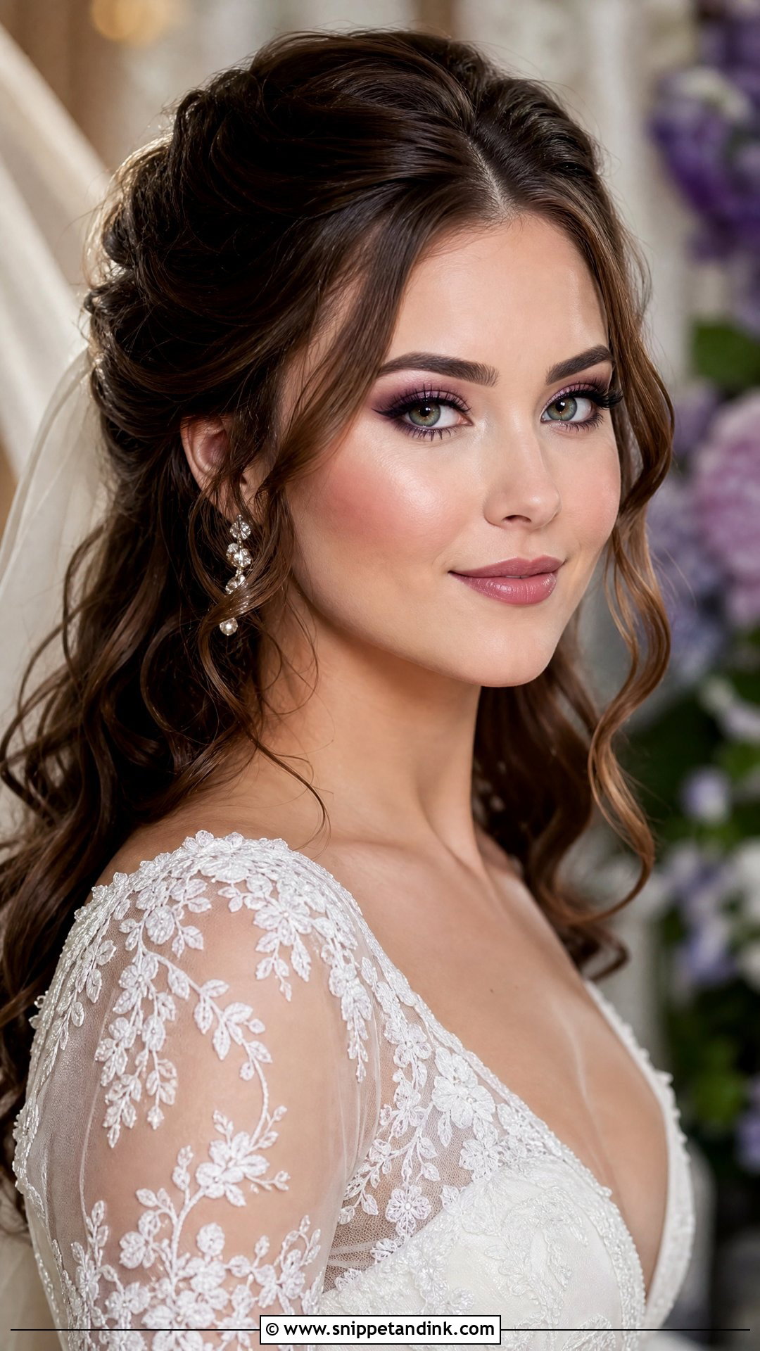 Royal Bridal Makeup With Plum Eyes - Snippet and Ink - 20 Royal Bridal Makeup Ideas