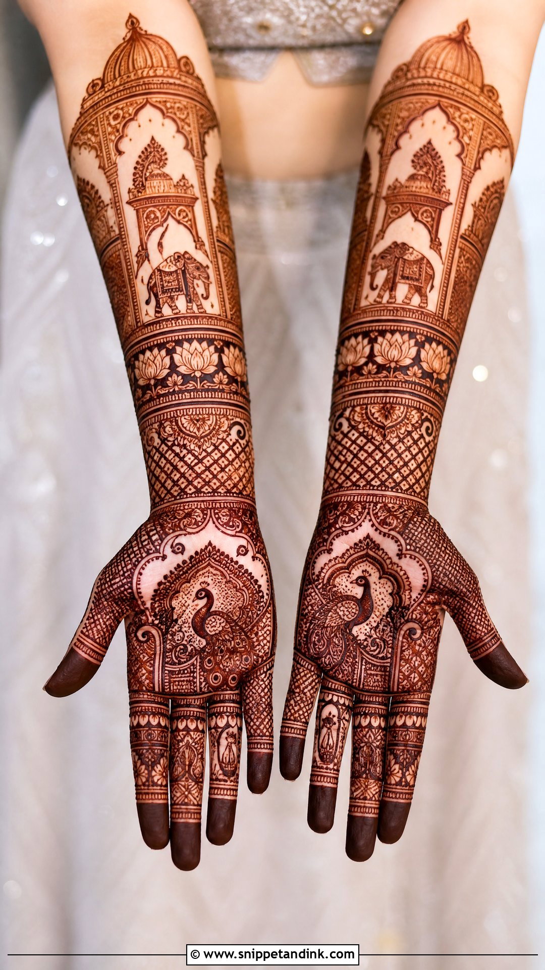 Royal Bridal Mehndi Design - Snippet and Ink - 30 Bridal Hands Mehndi Designs