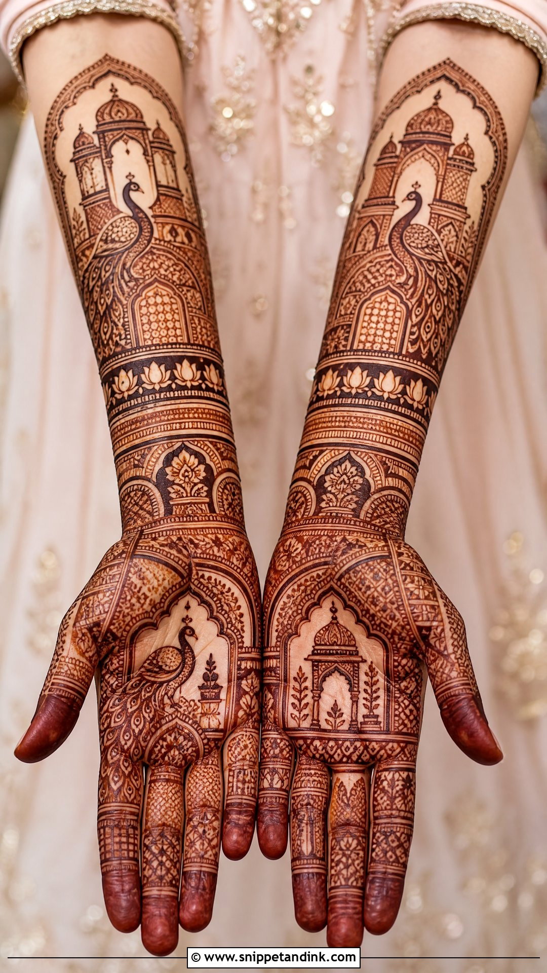 Royal Bridal Mehndi Front Hand - Snippet and Ink - 20 Front Bridal Mehndi Designs